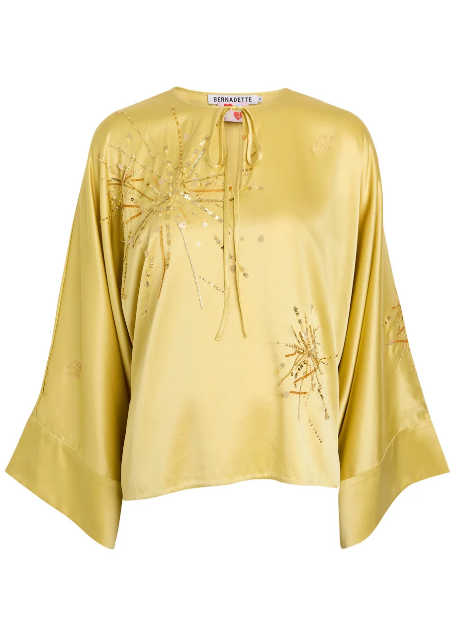 Bernadette Naomi Embellished Stretch-silk Blouse - 1
