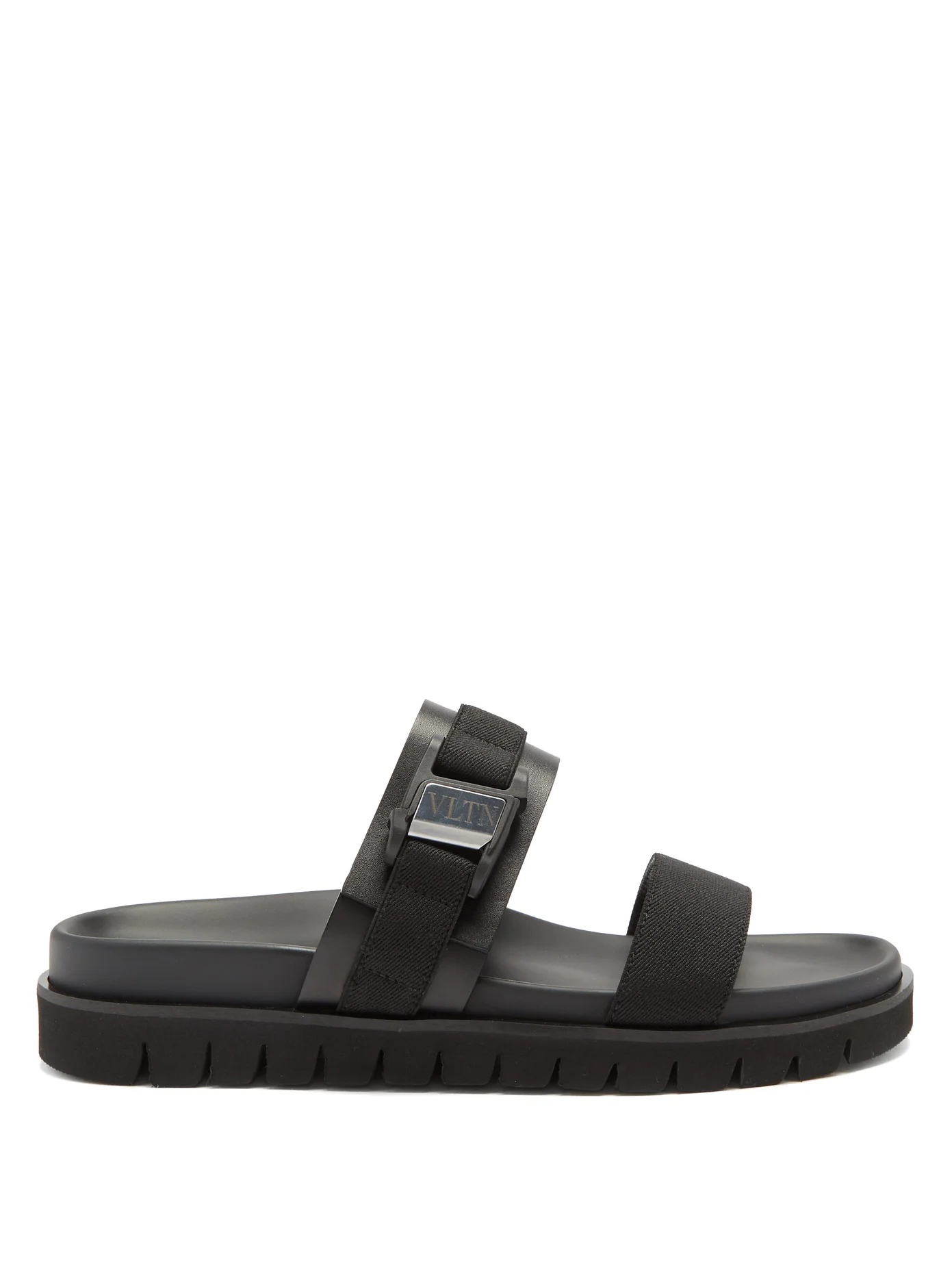 Logo-buckle leather sandals - 1