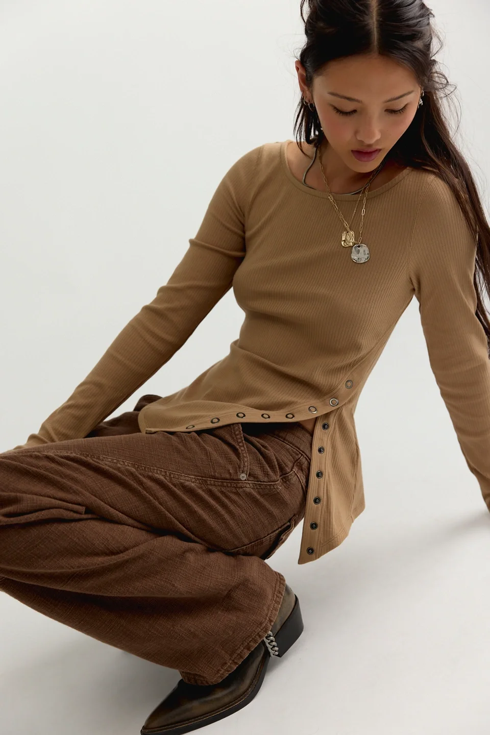 Over You Asymmetric Long Sleeve Top - 1