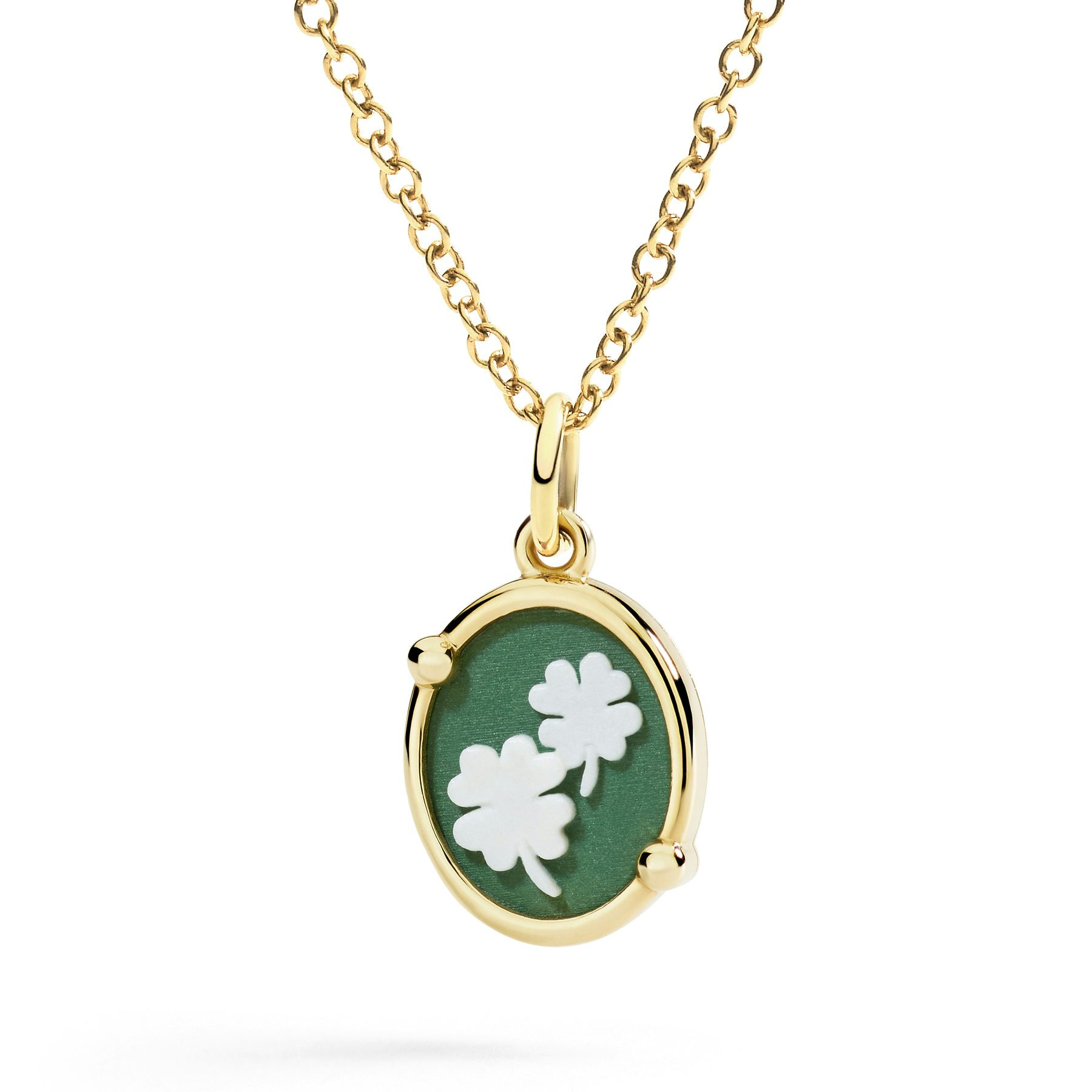 FOUR-LEAF CLOVER CAMEO CHARM - 3