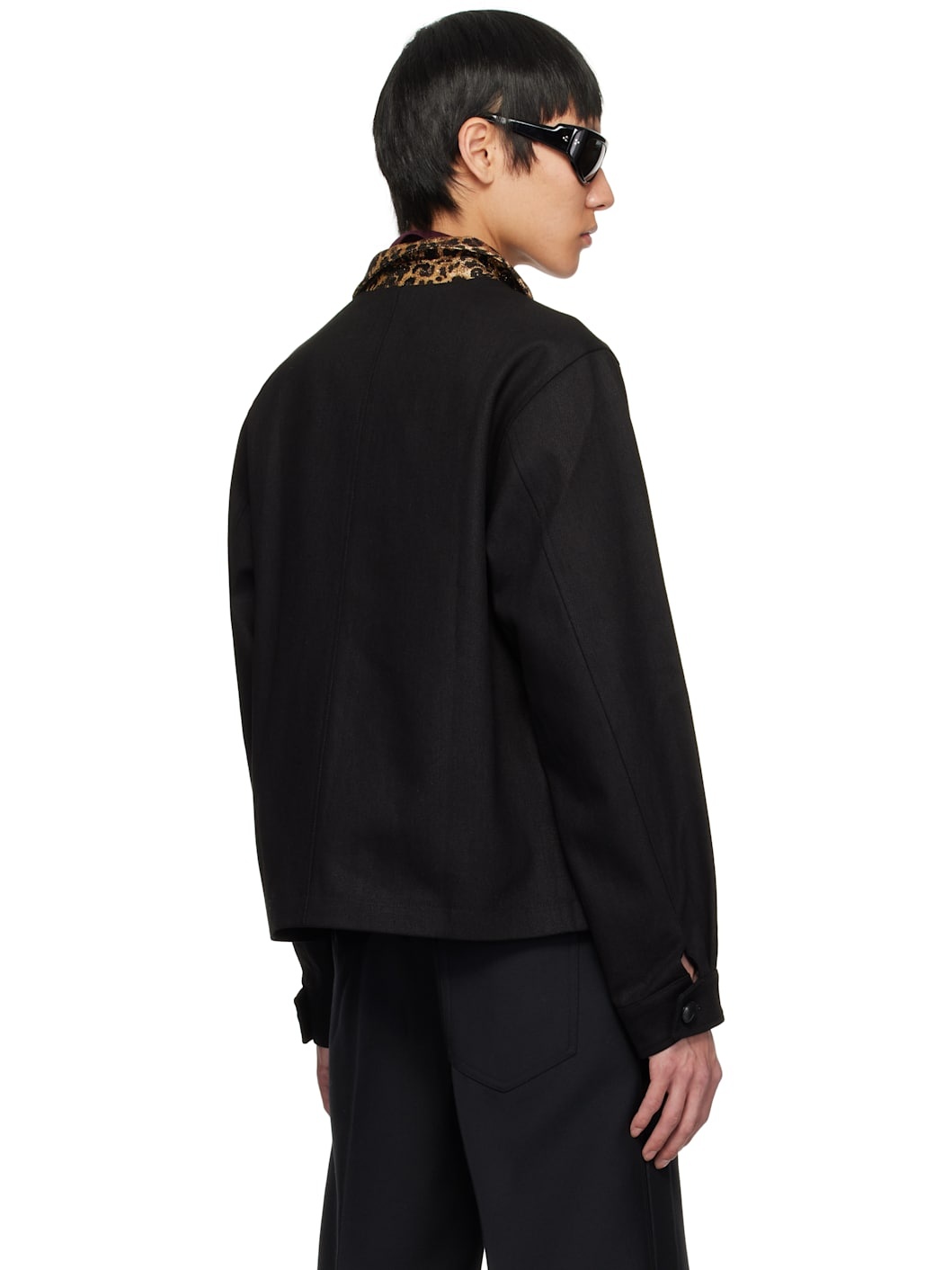 Black Organic Denim Utility Jacket - 3