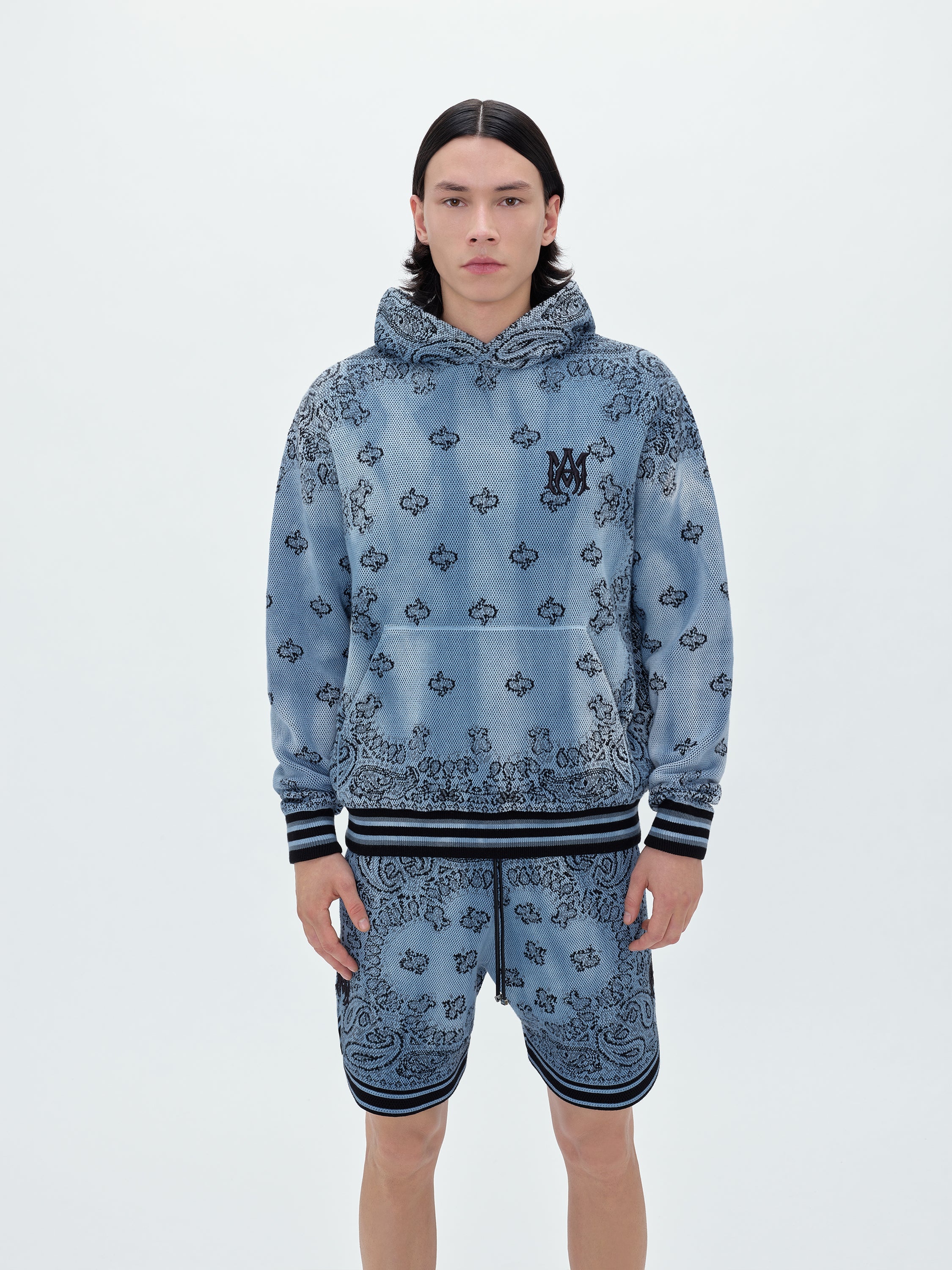 AMIRI Blue Bandana Basketball Hoodie Amiri