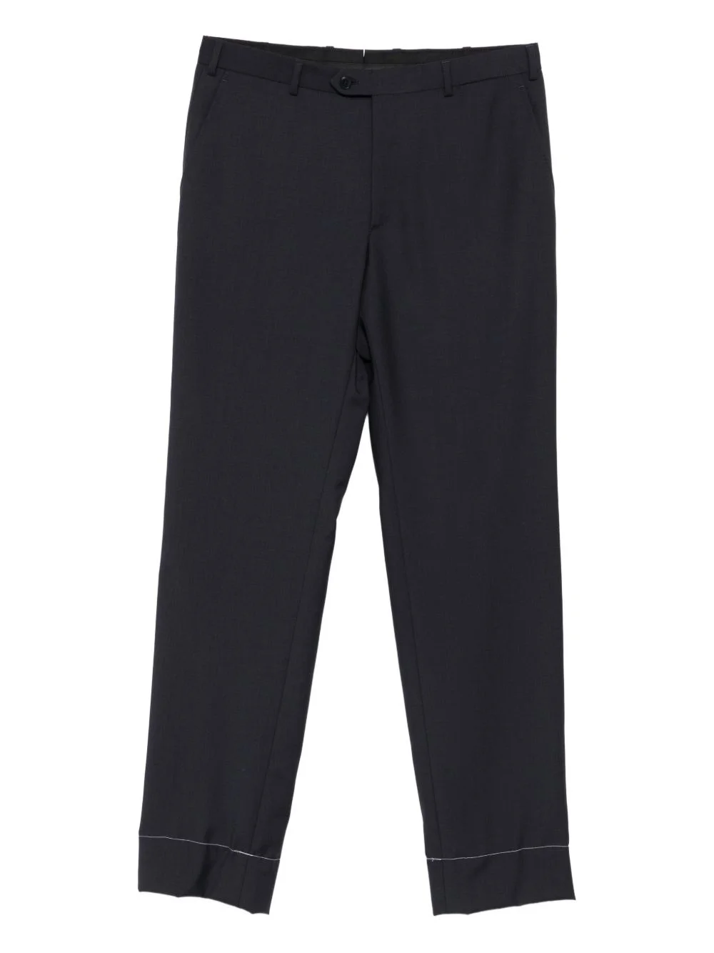 button-fastening cuffed trousers - 1