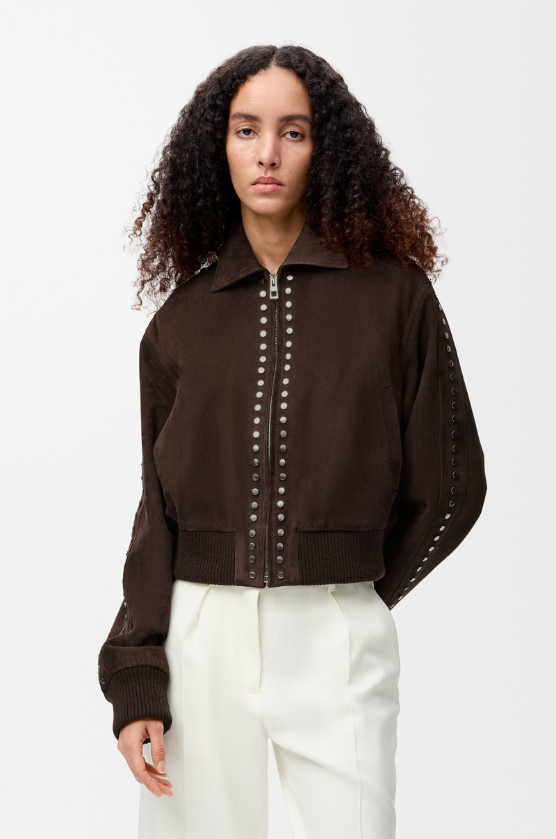 Bomber jacket in suede lambskin 3