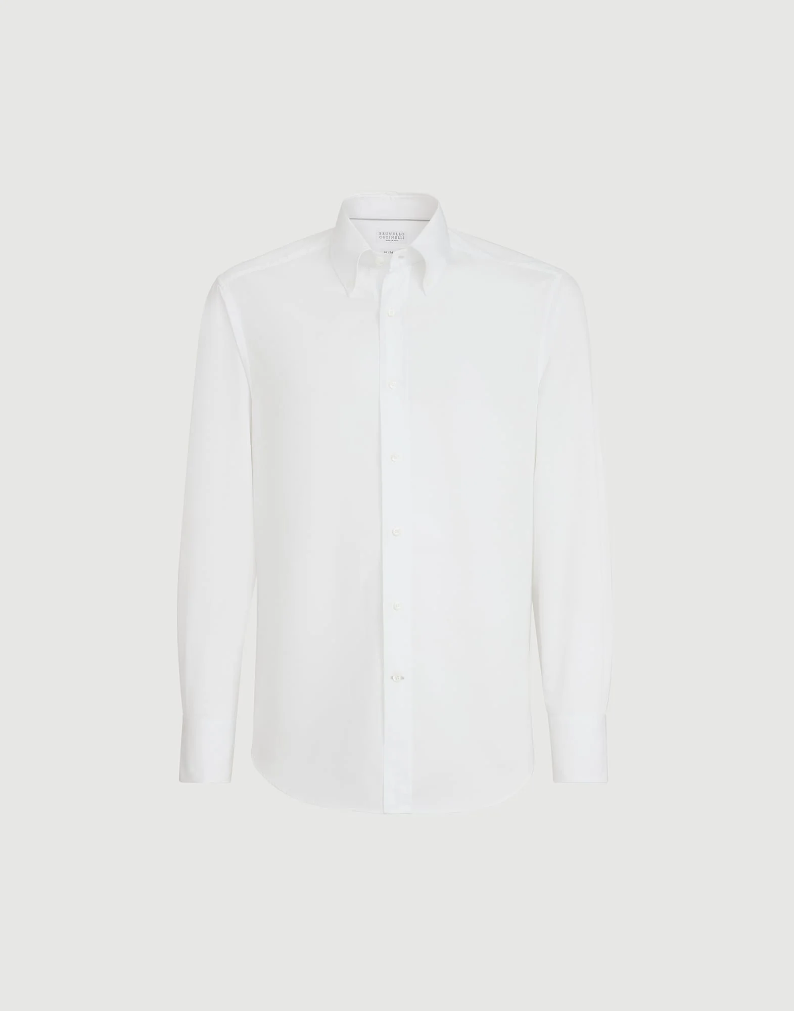 Twill slim fit shirt with button-down collar - 1