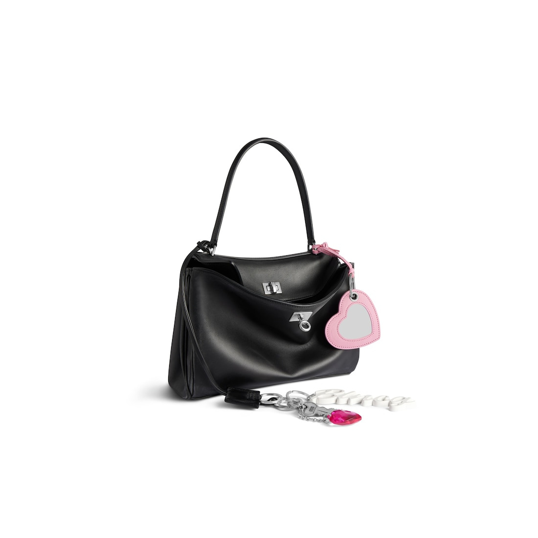 Women's Rodeo Small Handbag Used Effect With One Charm in Black - 2