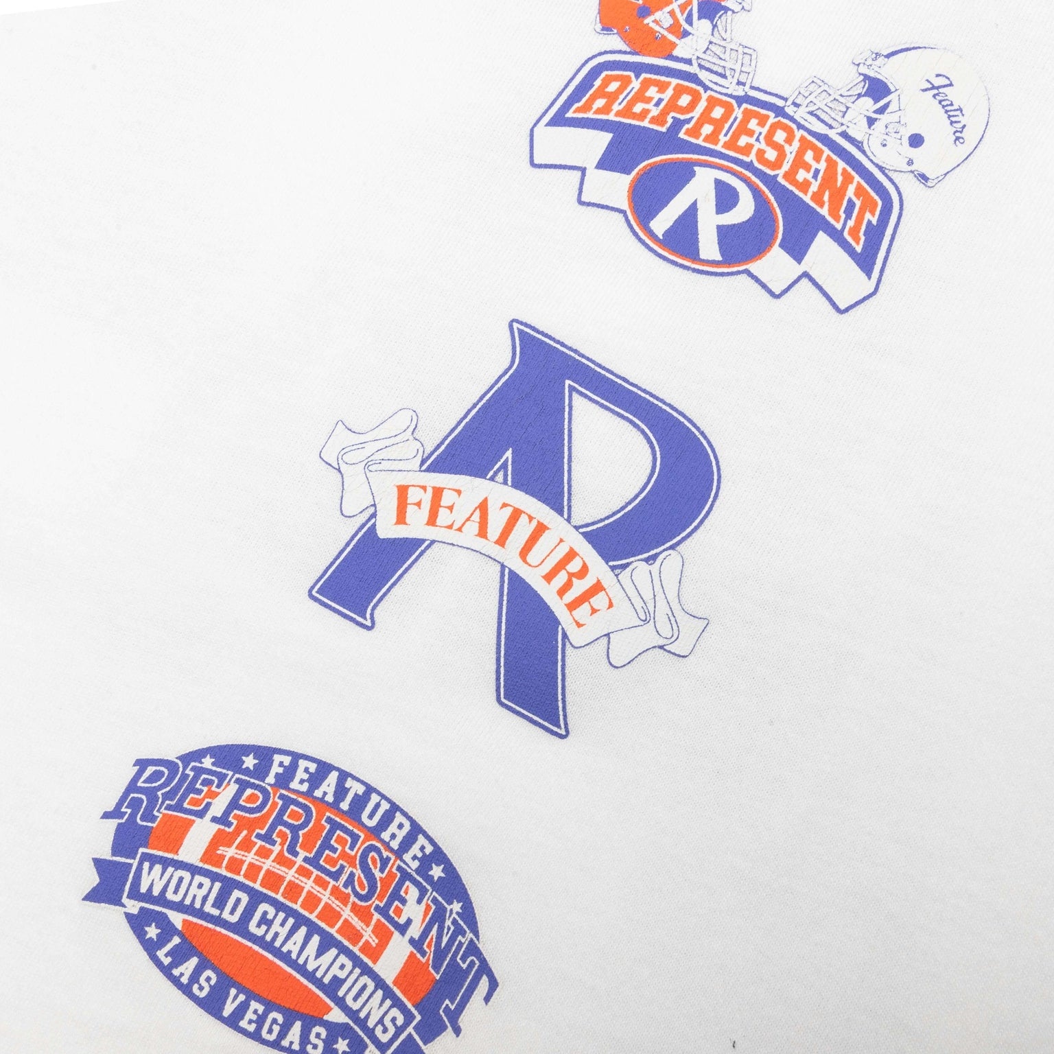 FEATURE X REPRESENT MULTI LOGO T-SHIRT - FLAT WHITE - 3