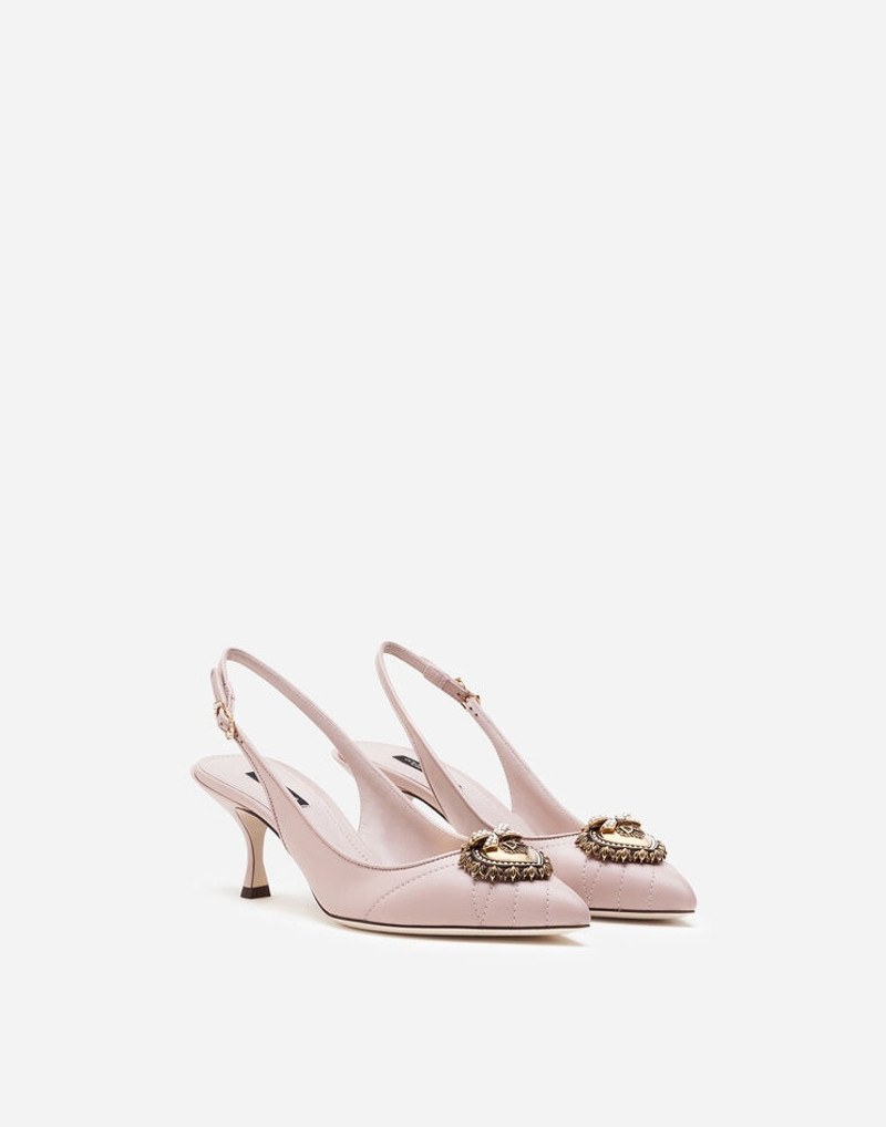 Matelassé nappa leather Devotion slingbacks 2