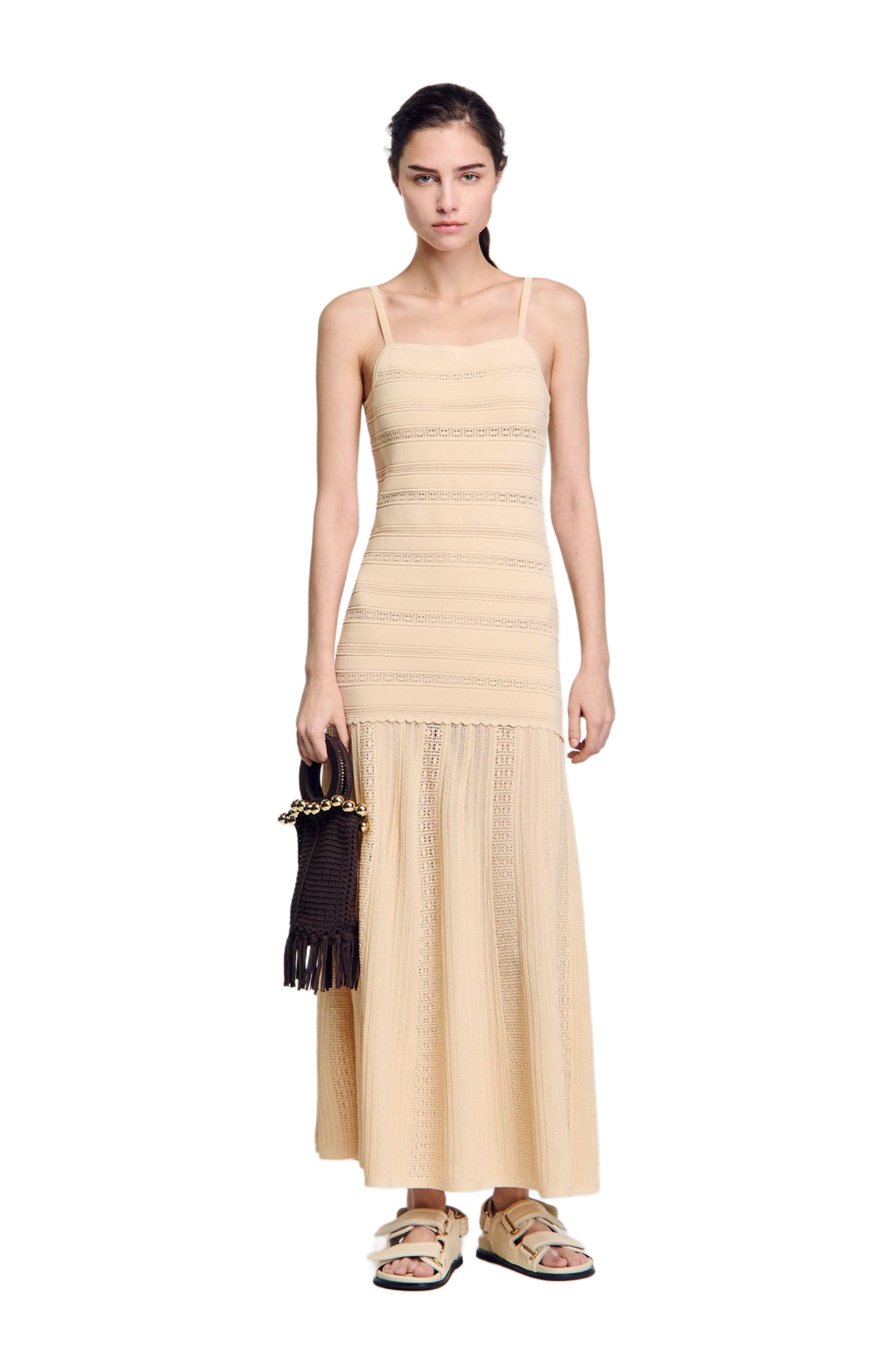 SANDRO Knit maxi dress in Vanilla at Nordstrom - 6