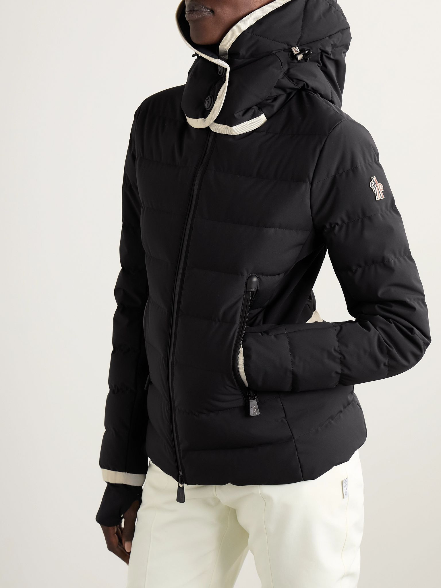 Lamoura hooded grosgrain-trimmed quilted down ski jacket Black - 3