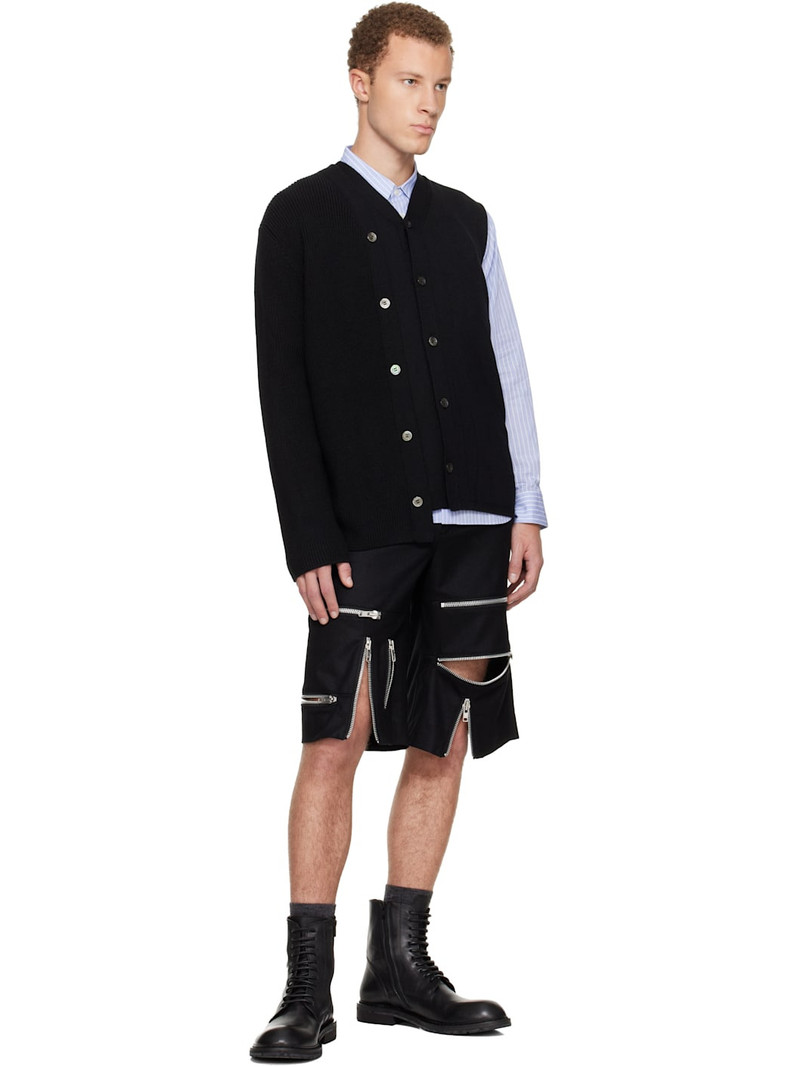 Comme des Garçons Homme Plus Black Worsted Wool Half Cardigan outlook