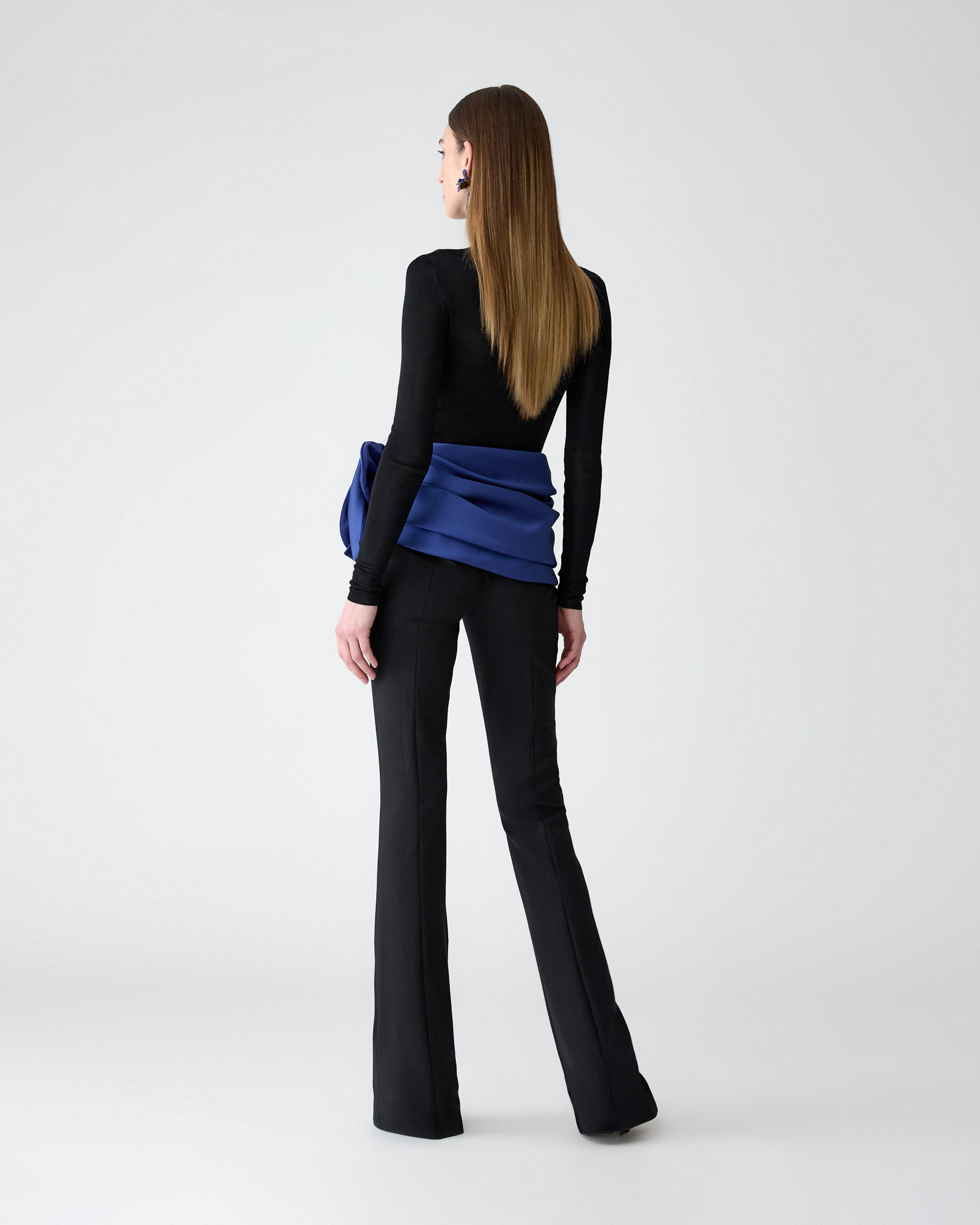 Rosette-Sash Bootcut Pant - 3