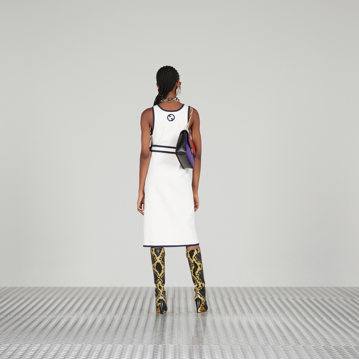 Cotton and silk blend dress - 3