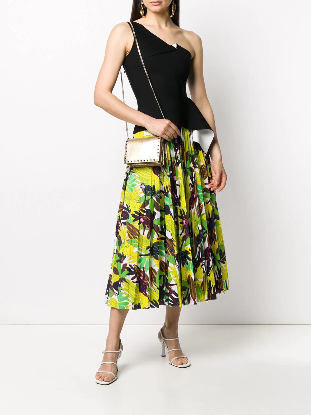 Monkey Forest pleated midi skirt - 2