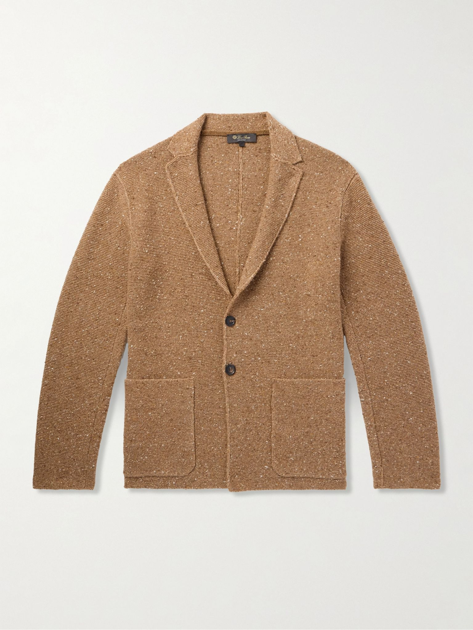 Cerbonnio Cashmere and Linen-Blend Tweed Cardigan Neutral - 1