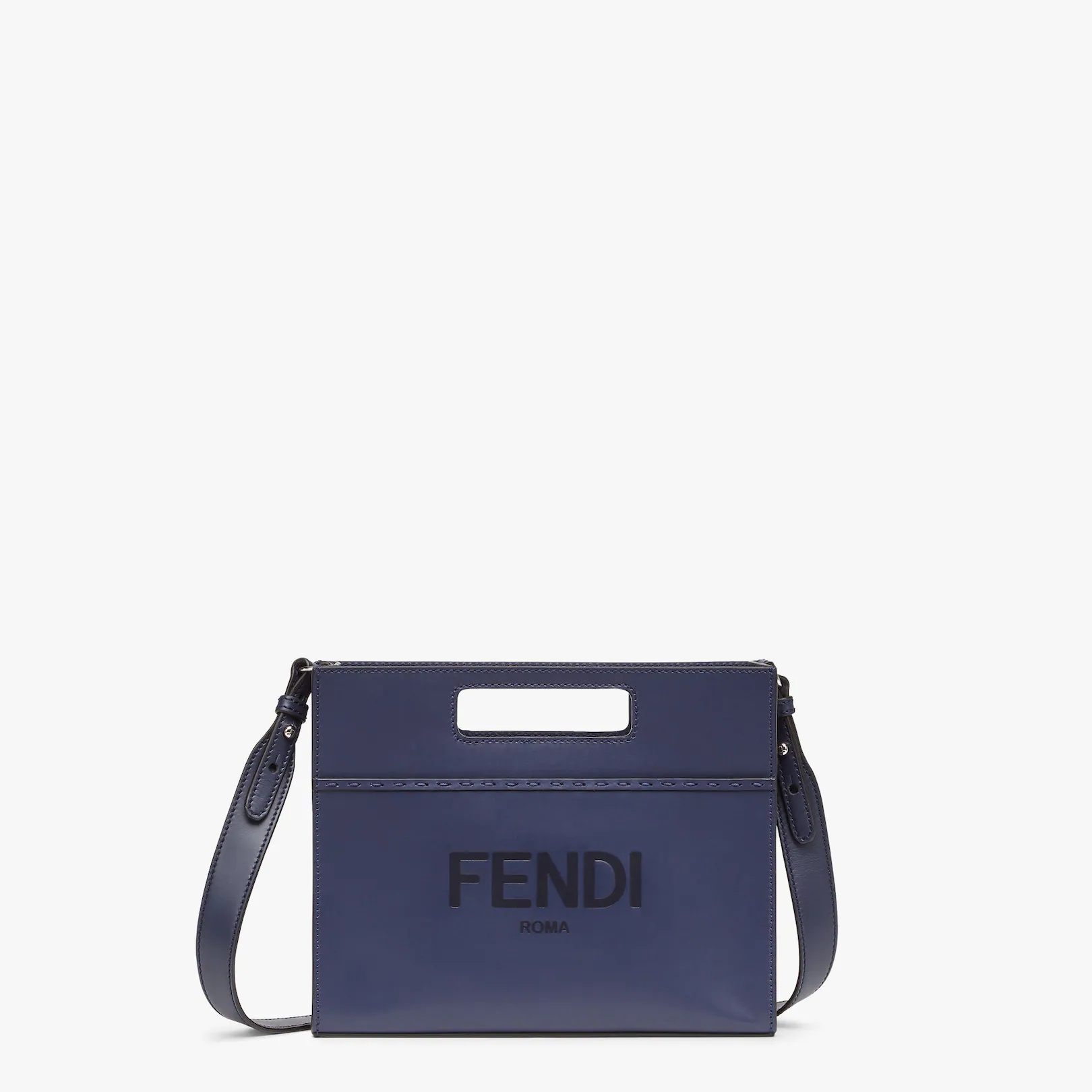 Blue leather shopper - 1