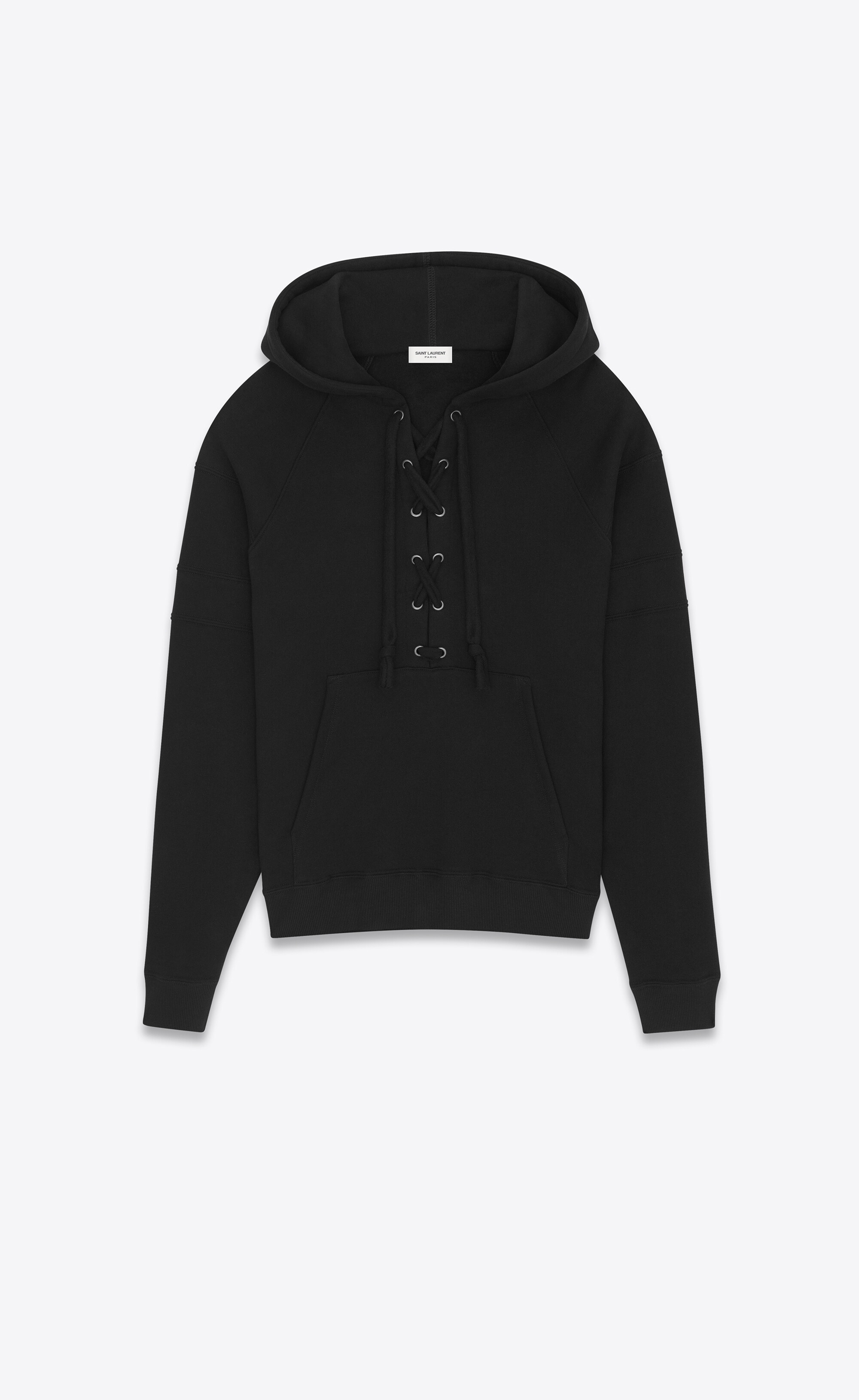 laced raglan hoodie - 1