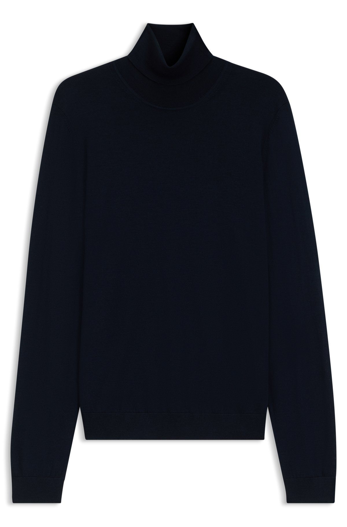 SLIM-FIT ROLL-NECK SWEATER IN MERCERIZED VIRGIN WOOL - 1