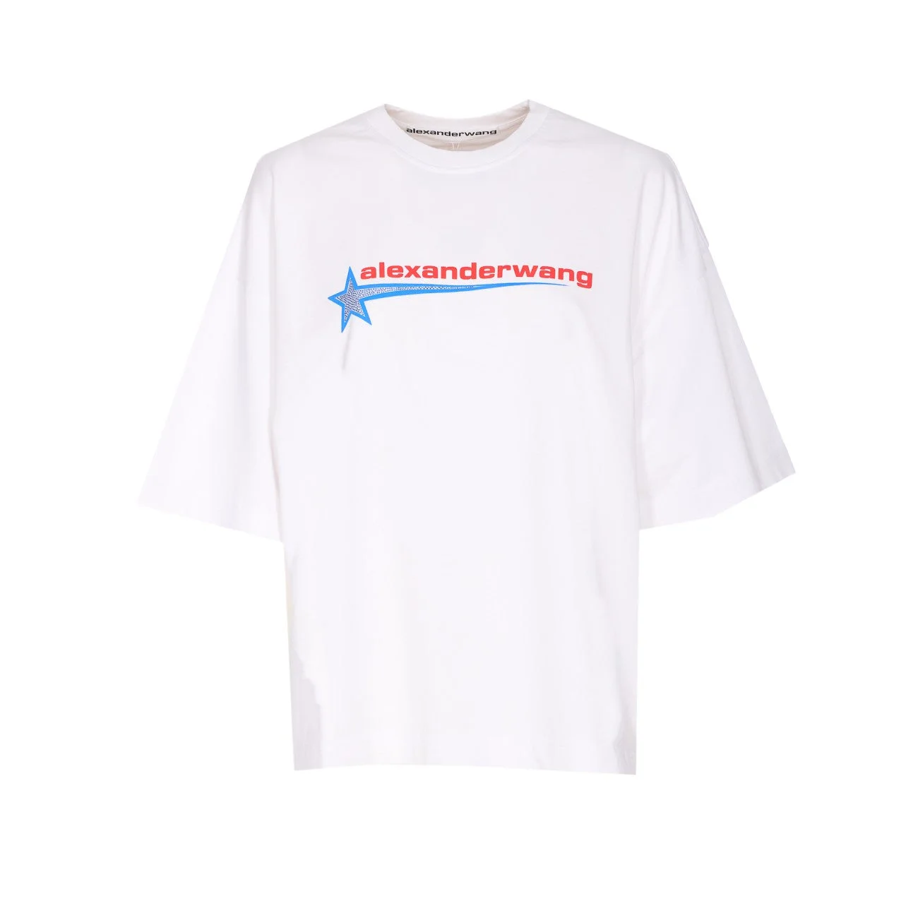 Alexander Wang Women Logo Boxy T-Shirt With Rhinestone Star - 1