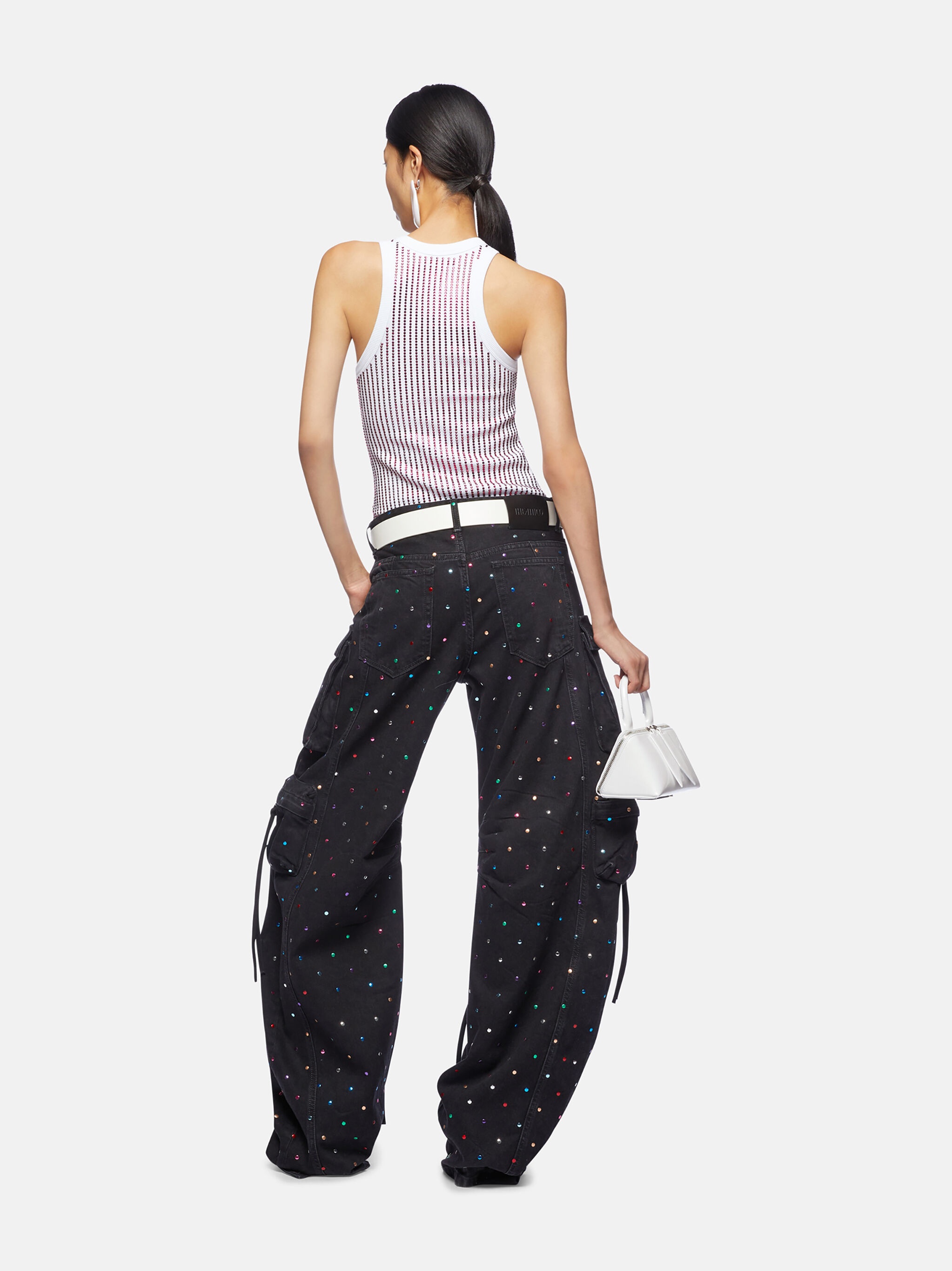 ''FERN'' BLACK DENIM LONG PANTS - 3