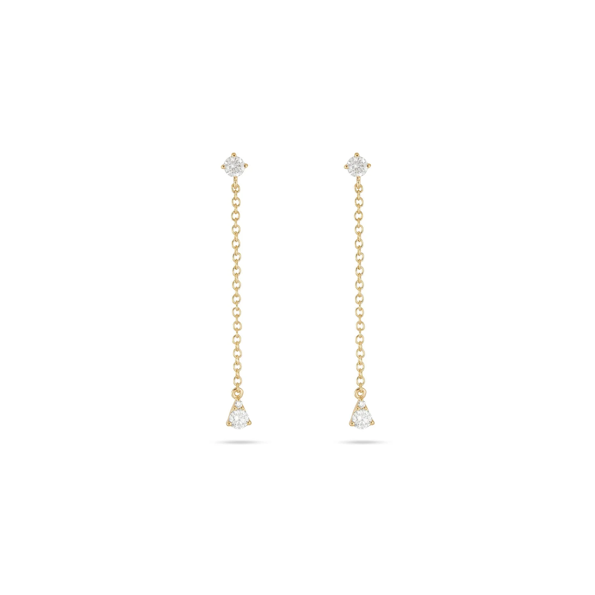 Perfect Pear Diamond Line Drop Earrings - 1