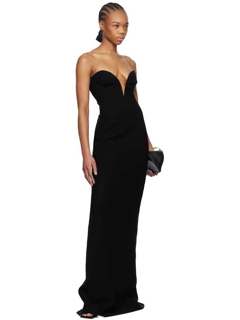 MÔNOT Black Bustier Crêpe Maxi Dress outlook