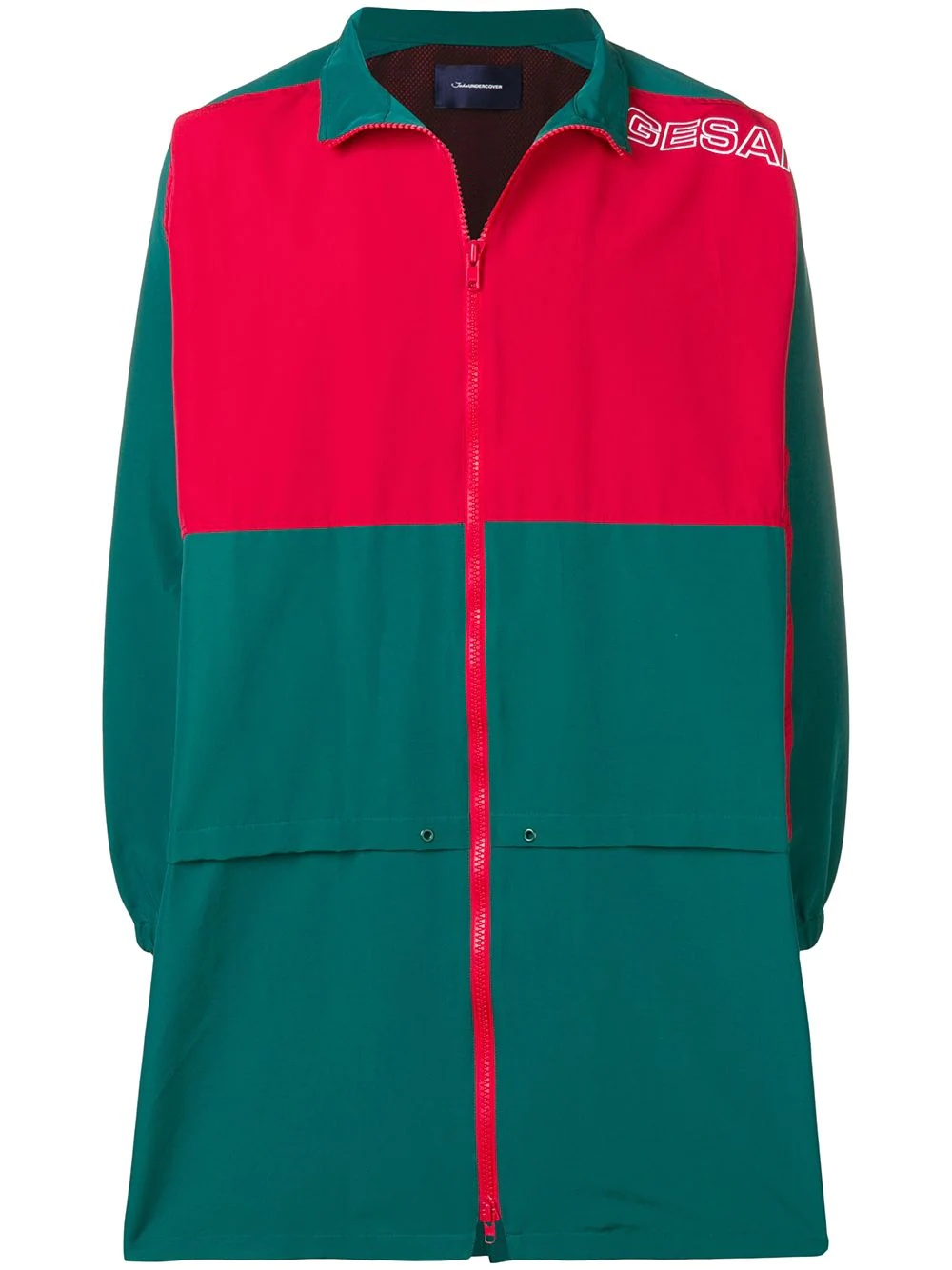 colourblock mid-length sports jacket - 1