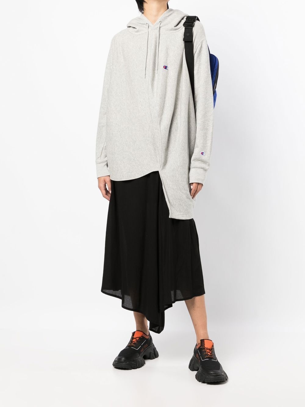 draped drawstring hoodie - 2