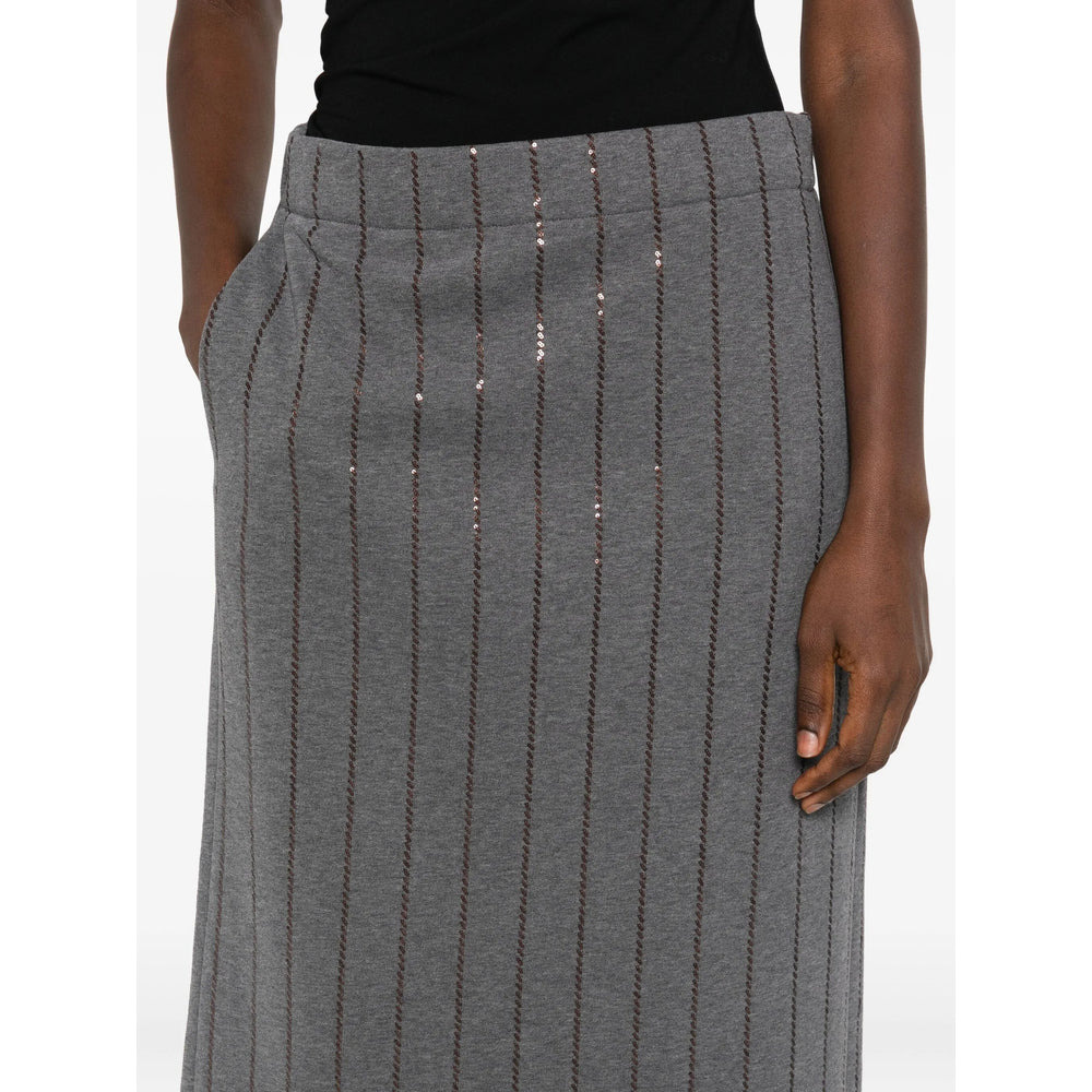 Brunello Cucinelli Grey Skirts - Pencil Skirts Women - 5
