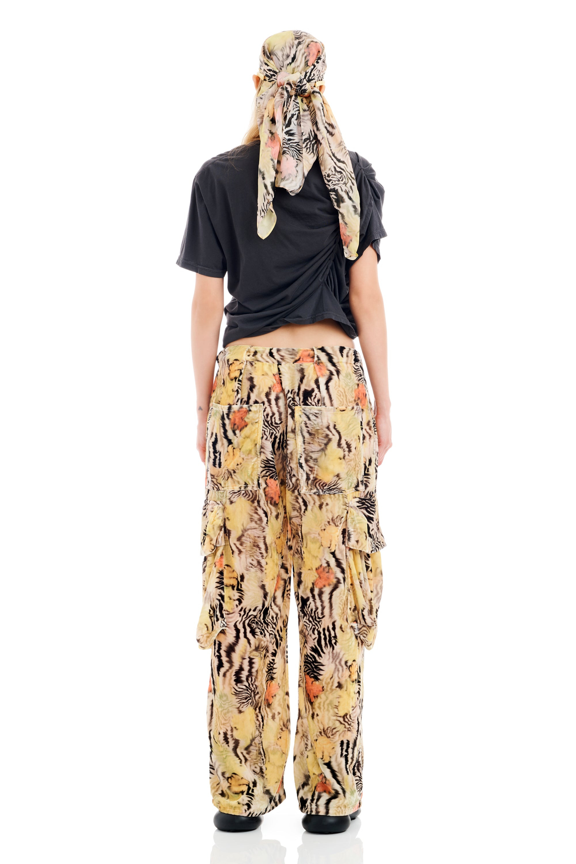 ZEBRA FLORAL PLEATED CARGO PANT - 6