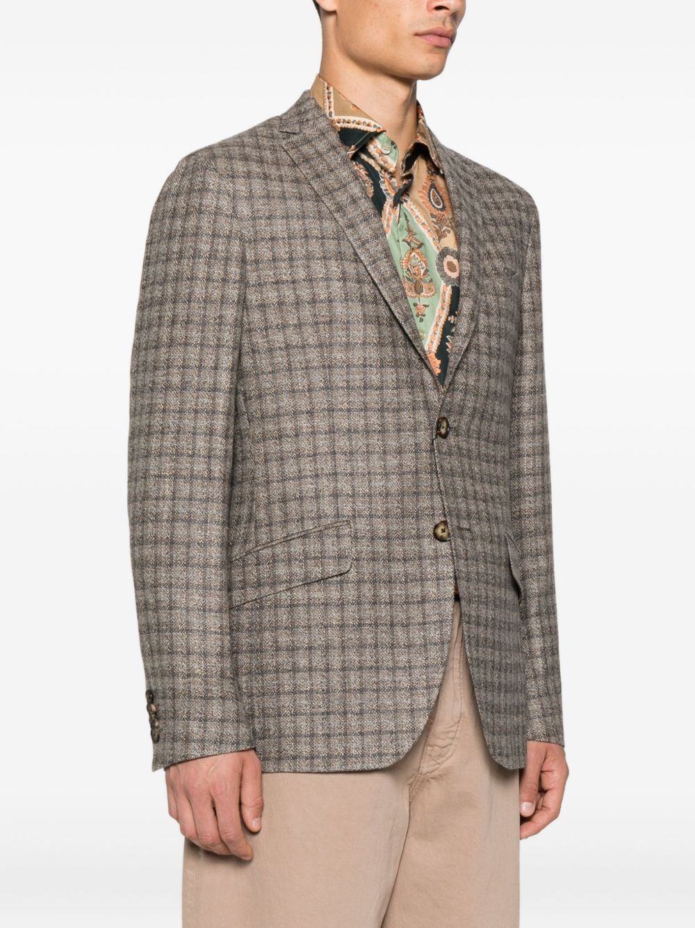 checked paisley-lined blazer - 3