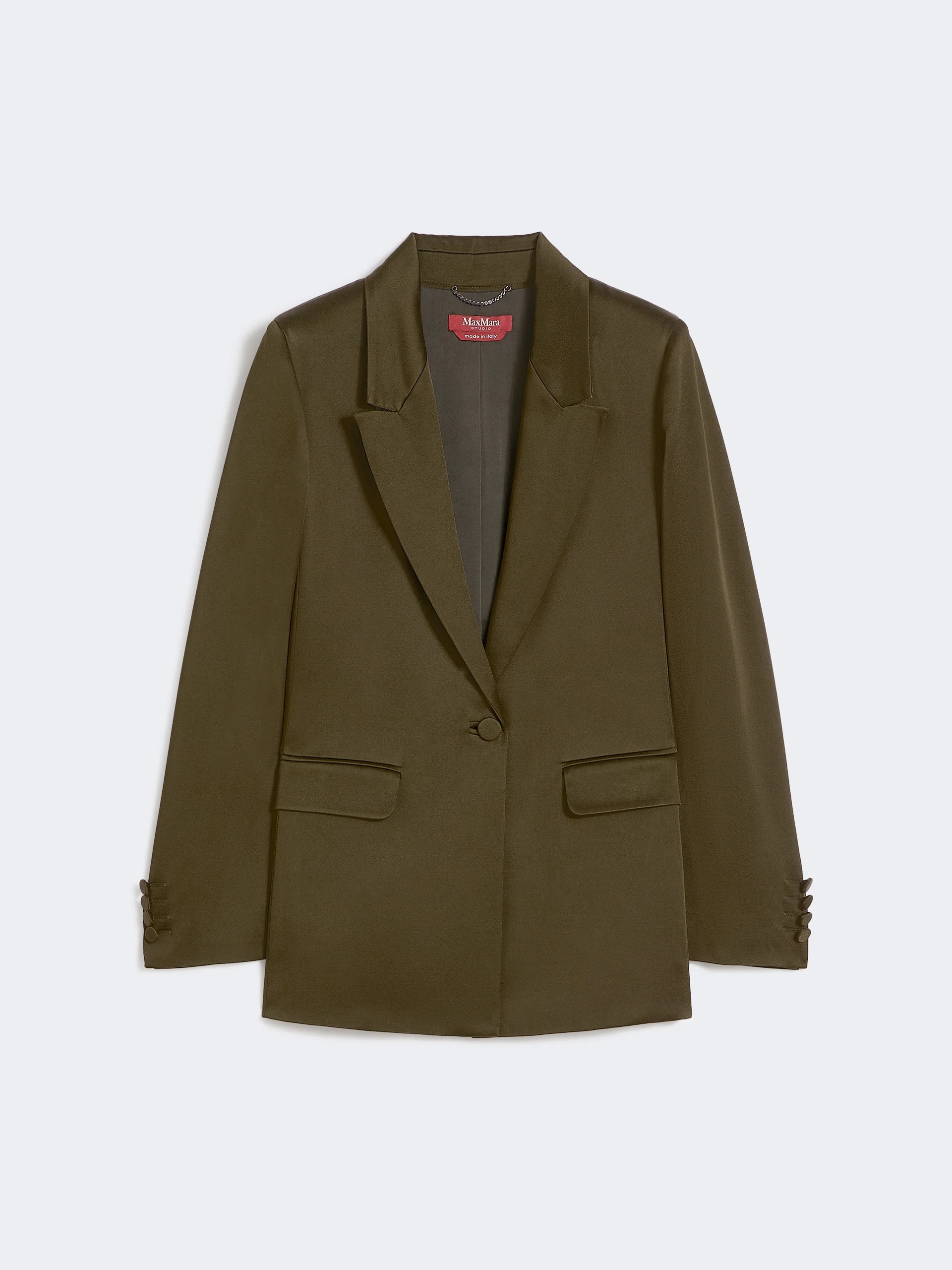ALBINO Envers satin blazer - MOSS GREEN - 1