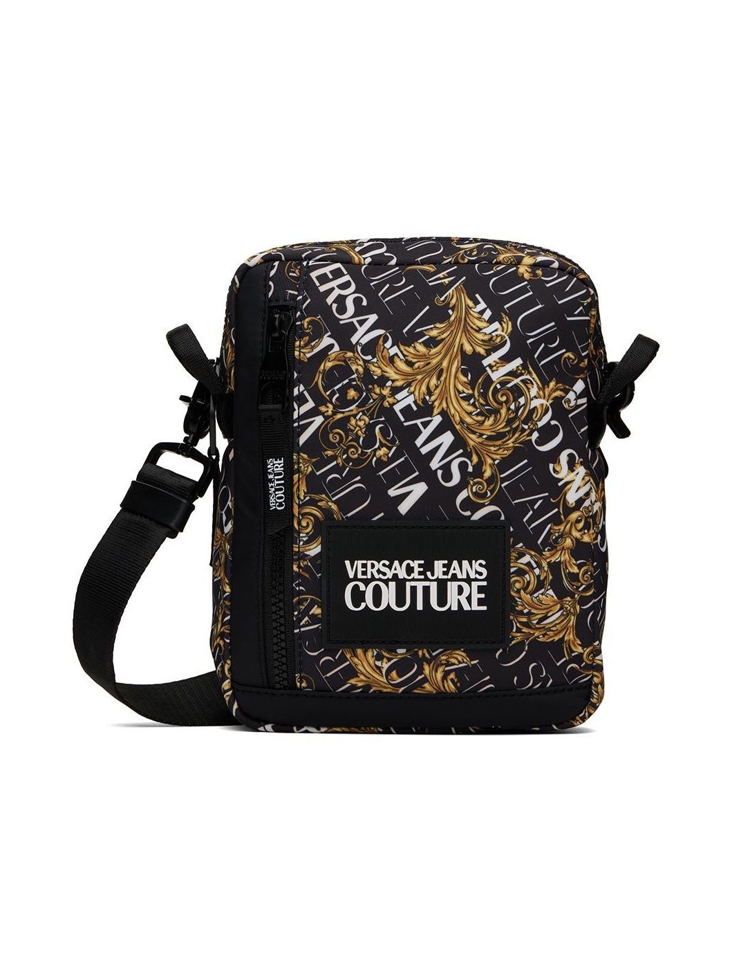 Black Logo Couture Messenger Bag - 1