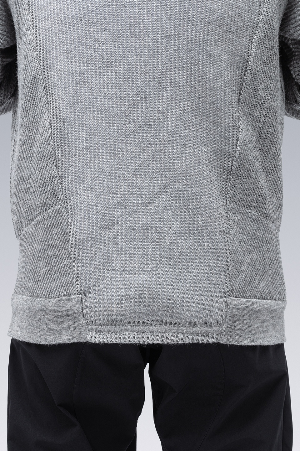 C1-AM Cashllama Silk Mesh Crewneck Sweatshirt Gray - 15