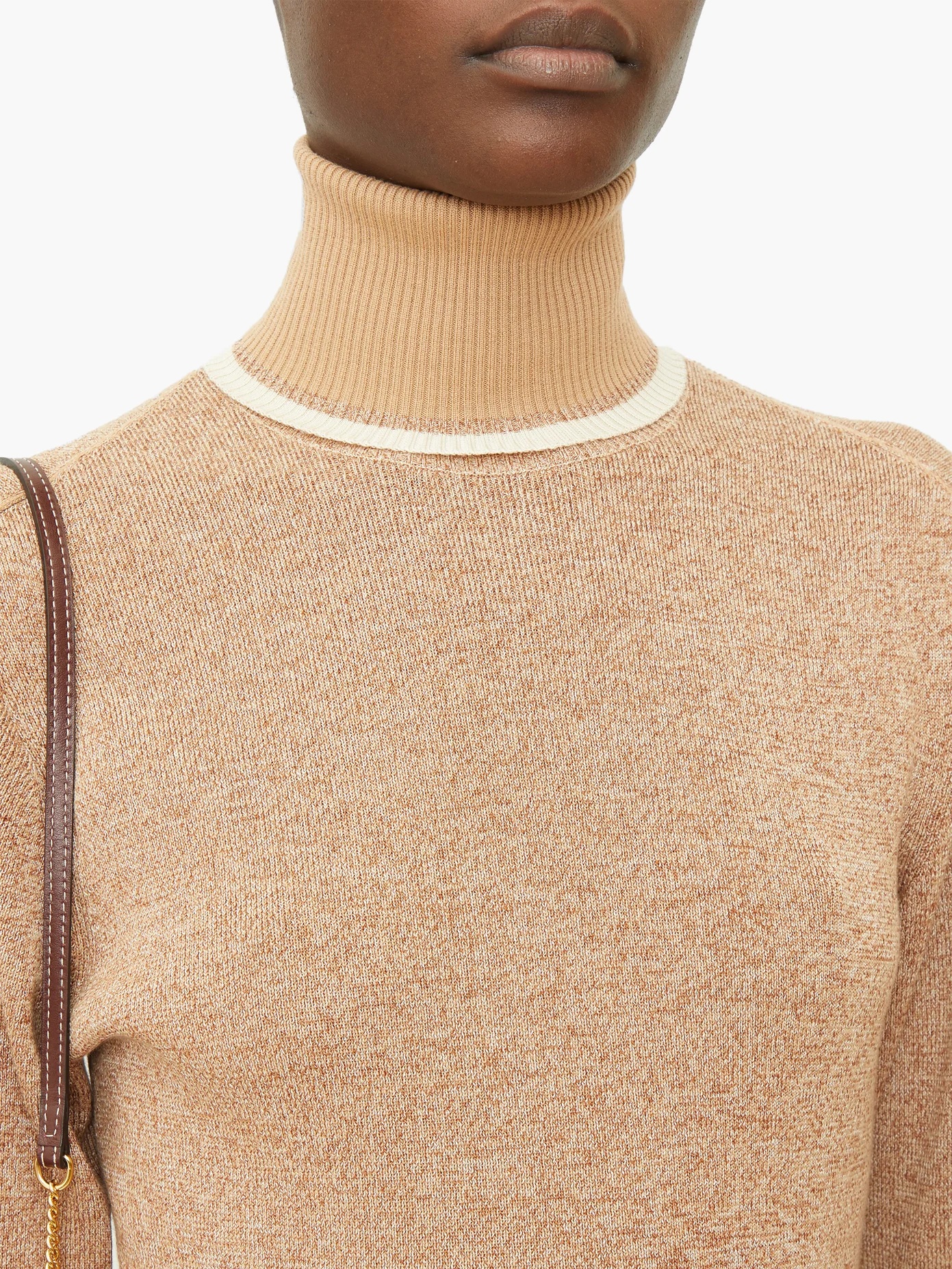 Contrasting wool-blend roll-neck sweater - 3