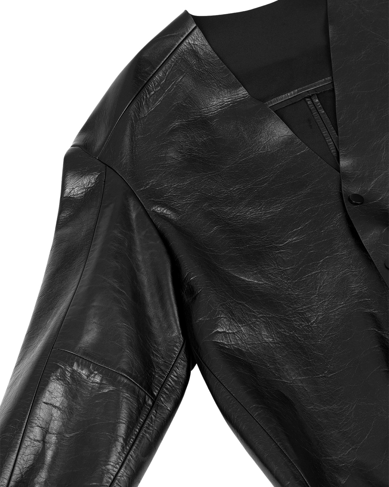 MINIMAL LEATHER JACKET BLACK LEATHER - 6
