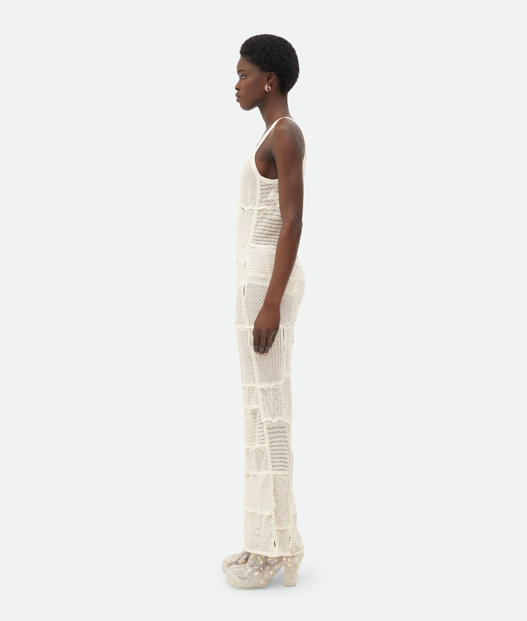 Hand-Patched Pointelle Cotton Midi Dress - 2