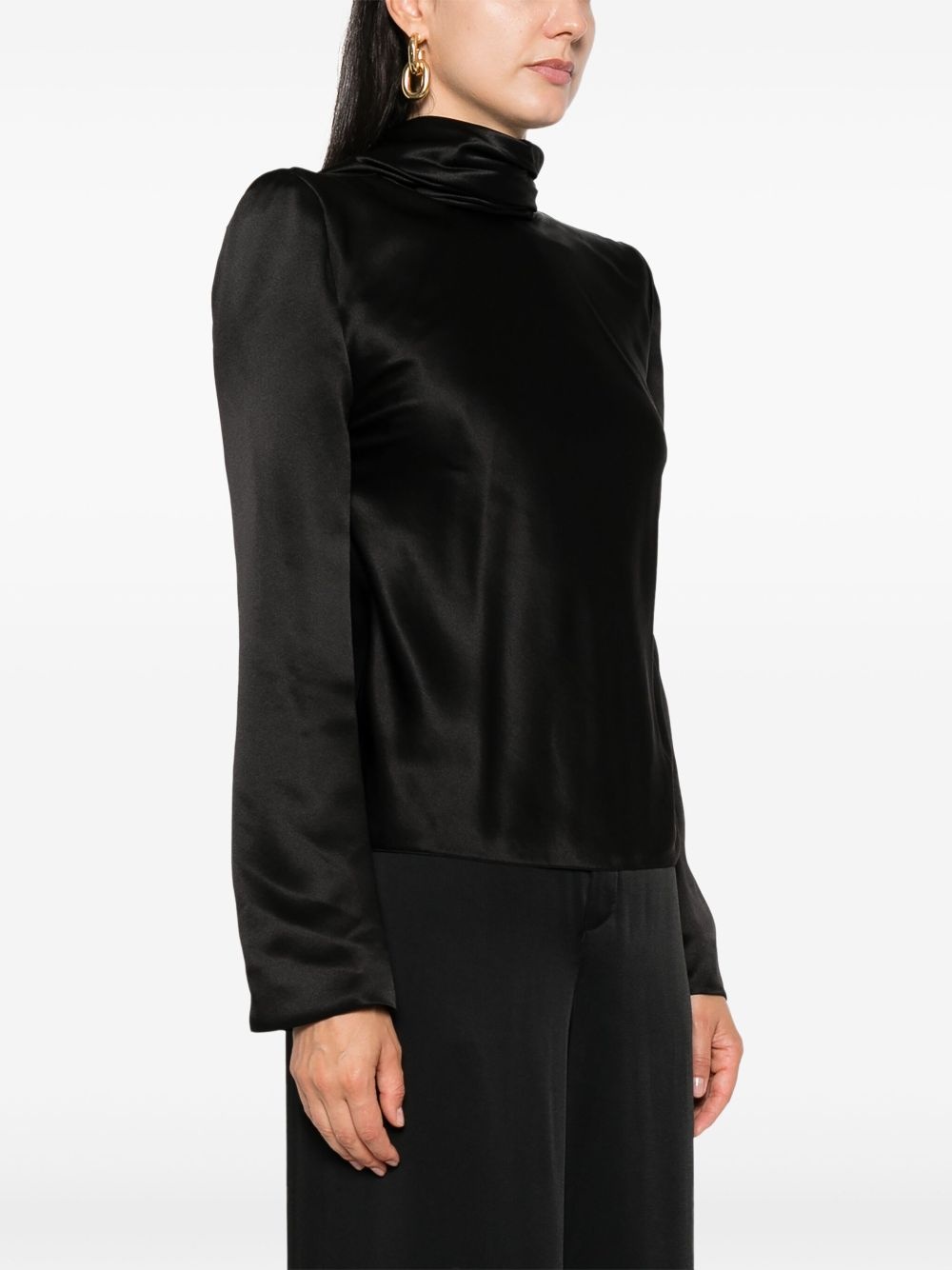 long-sleeve draped top - 4