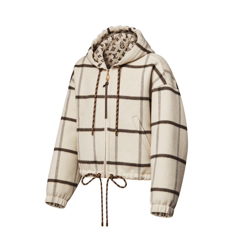 Check Motif Hooded Jacket 2