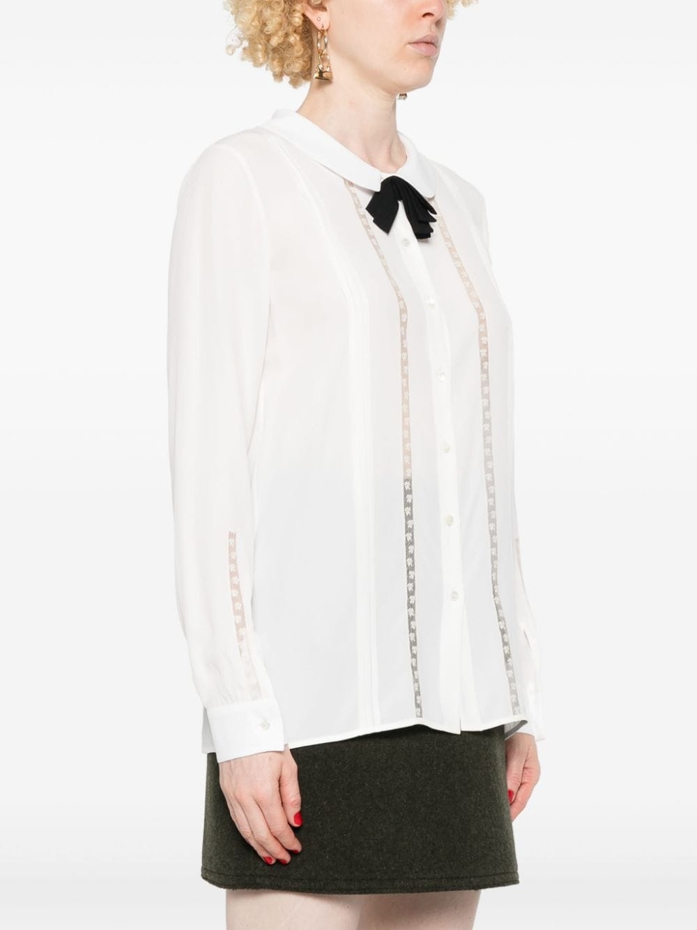 lace-trim shirt - 3