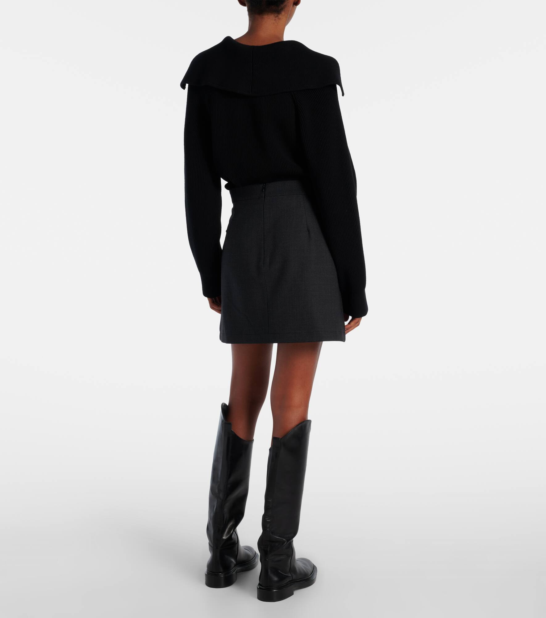 Sequined wool-blend miniskirt - 3