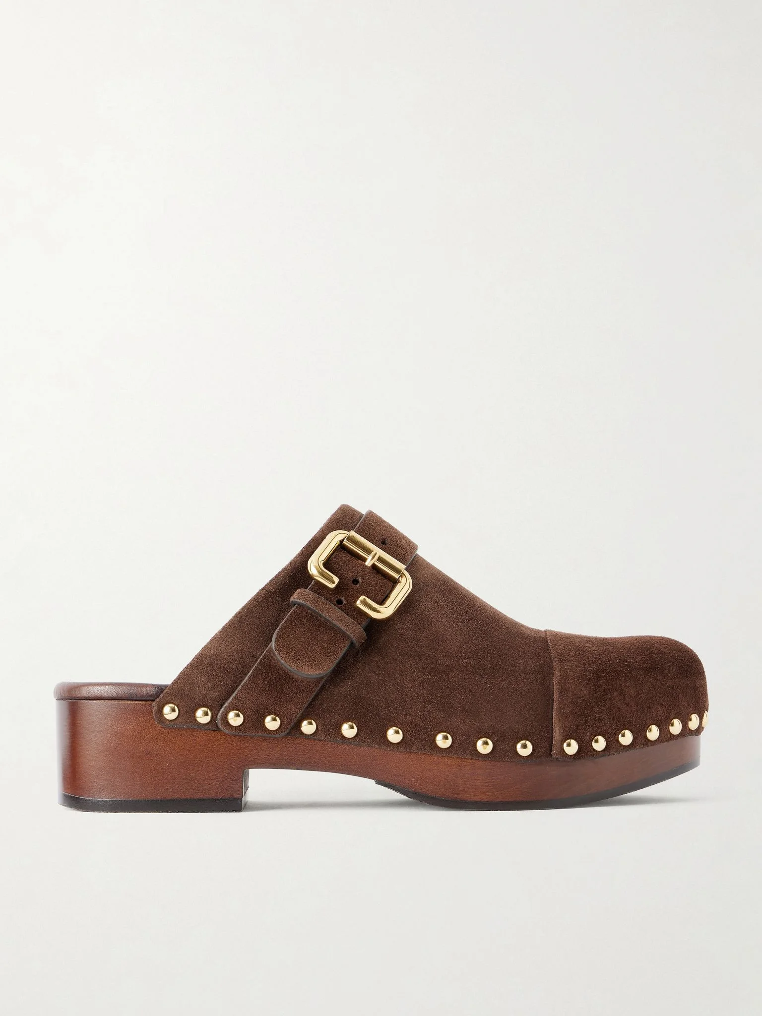 Jeannette embellished suede clogs Dark brown - 1