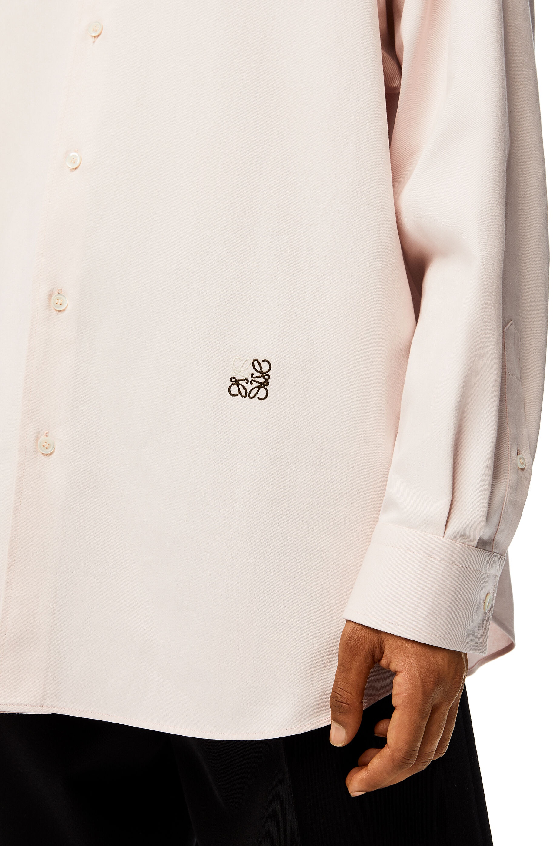 Anagram embroidered oversize shirt in cotton - 5