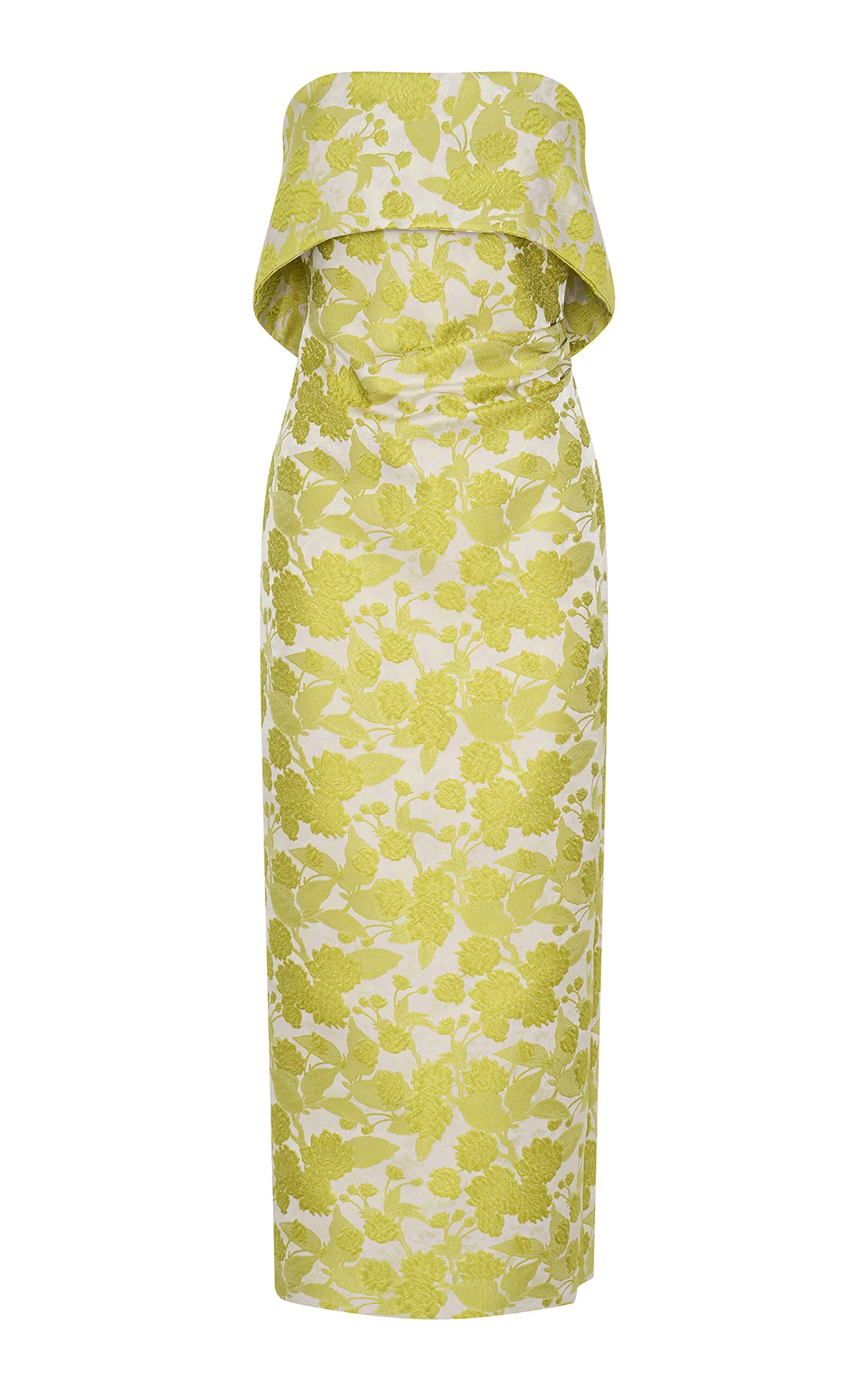 Gretel Strapless Floral Brocade Midi Dress green - 1