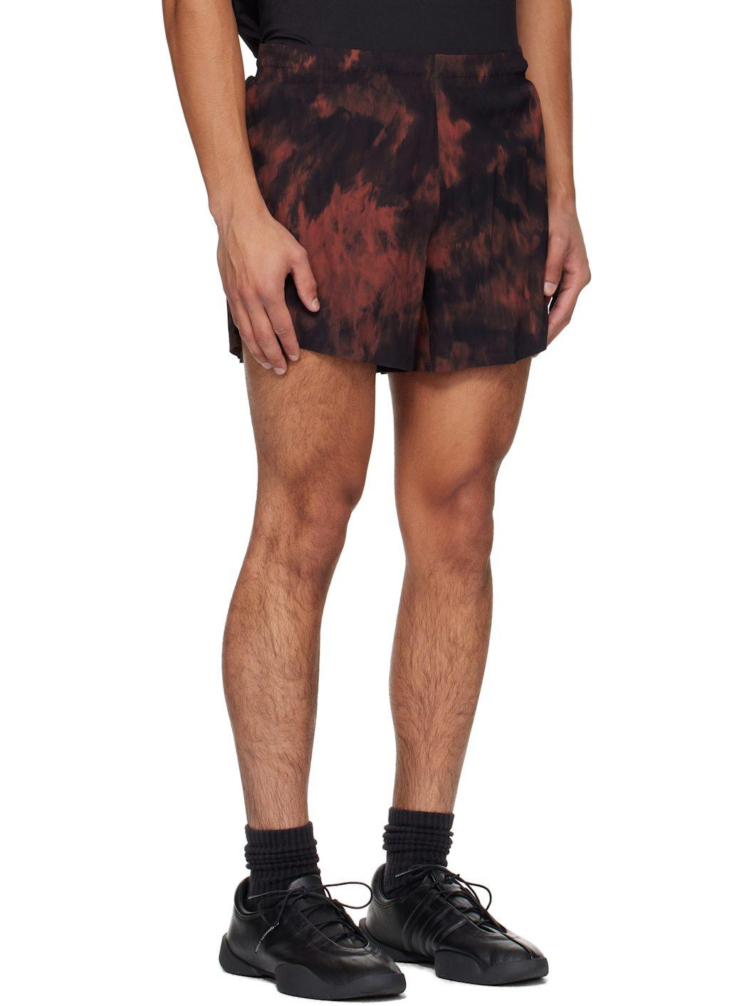 Black & Orange AOP Running Shorts - 2
