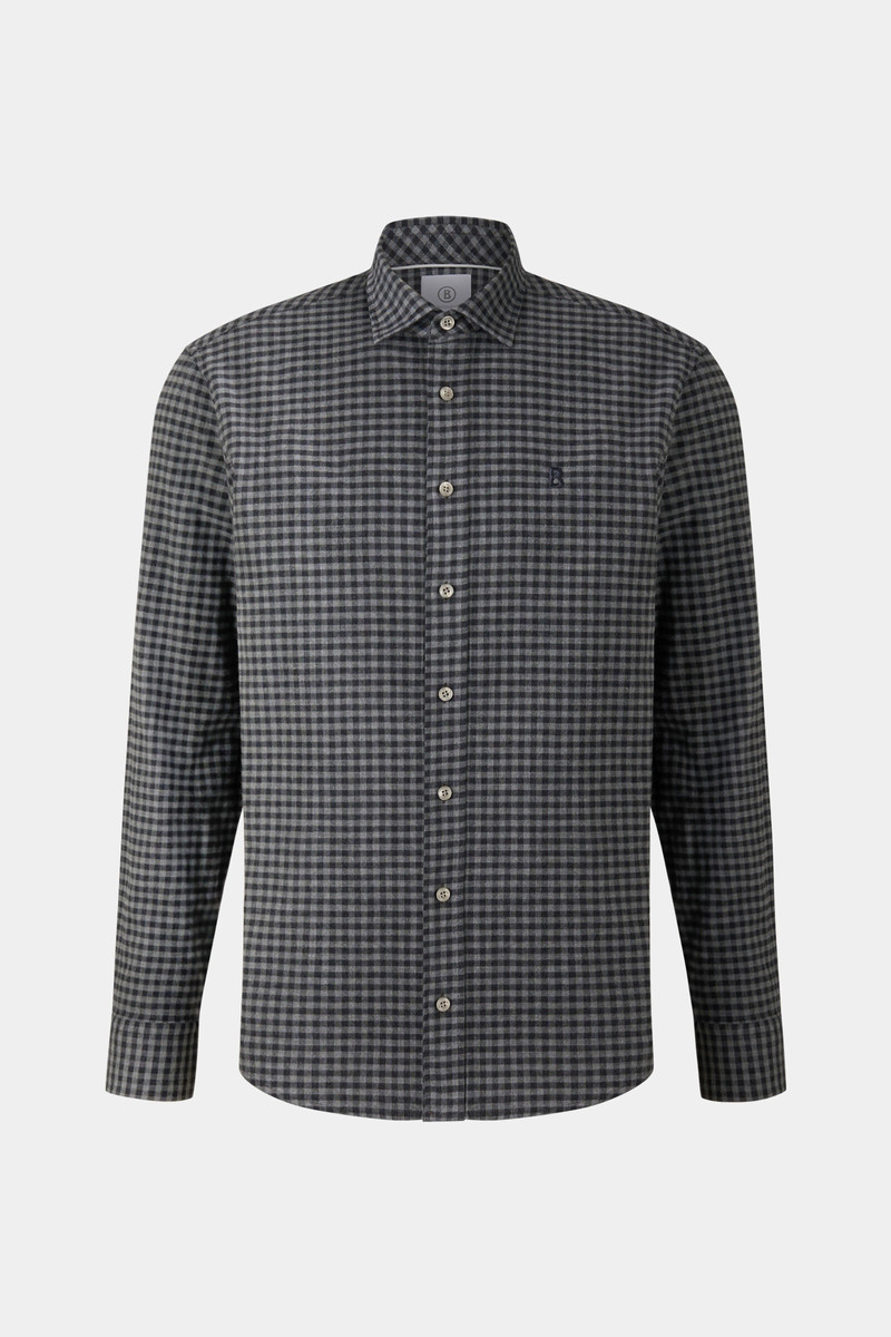 Timi Flannel shirt in Light grey/anthracite 1