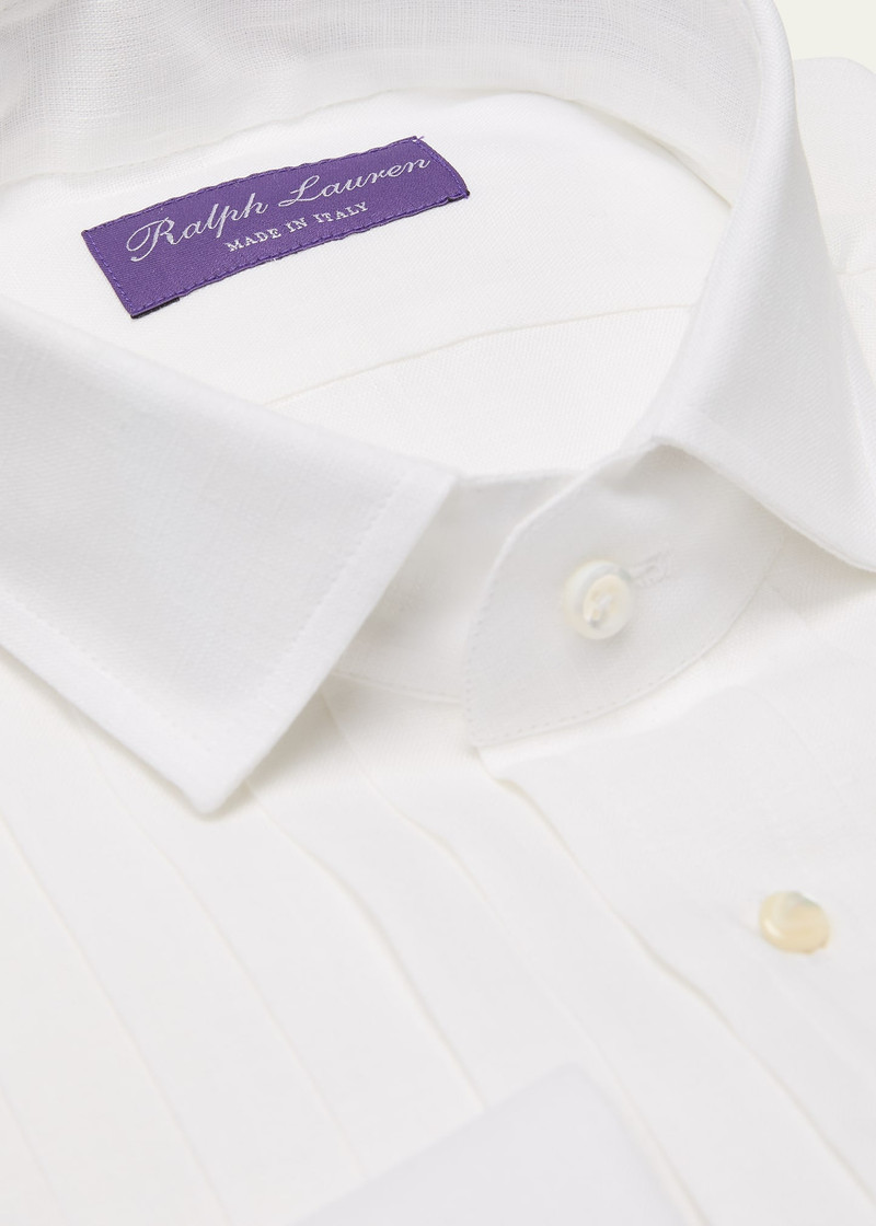 Ralph Lauren Men's Linen French Cuff Tuxedo Shirt outlook