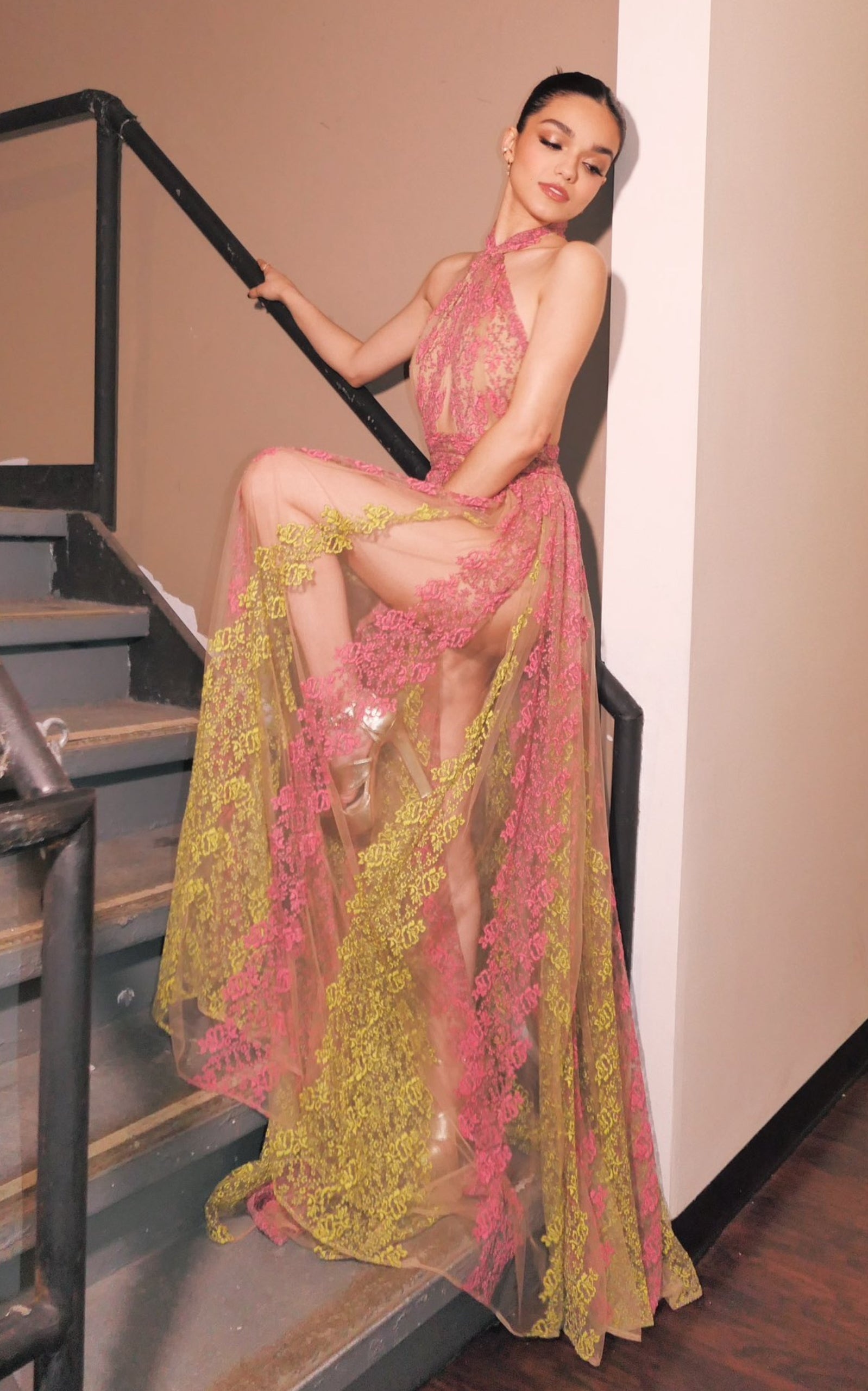 Floral Embroidery Tulle Floral Gown - 7