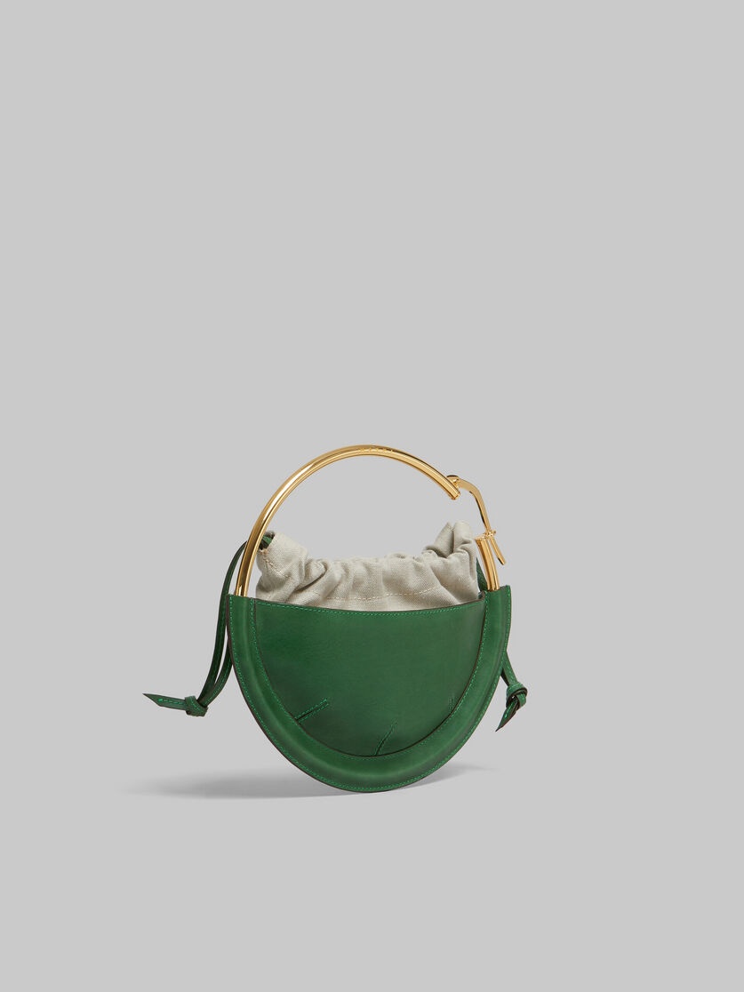 GREEN LEATHER SMALL TUNNEL HOBO BAG - 6