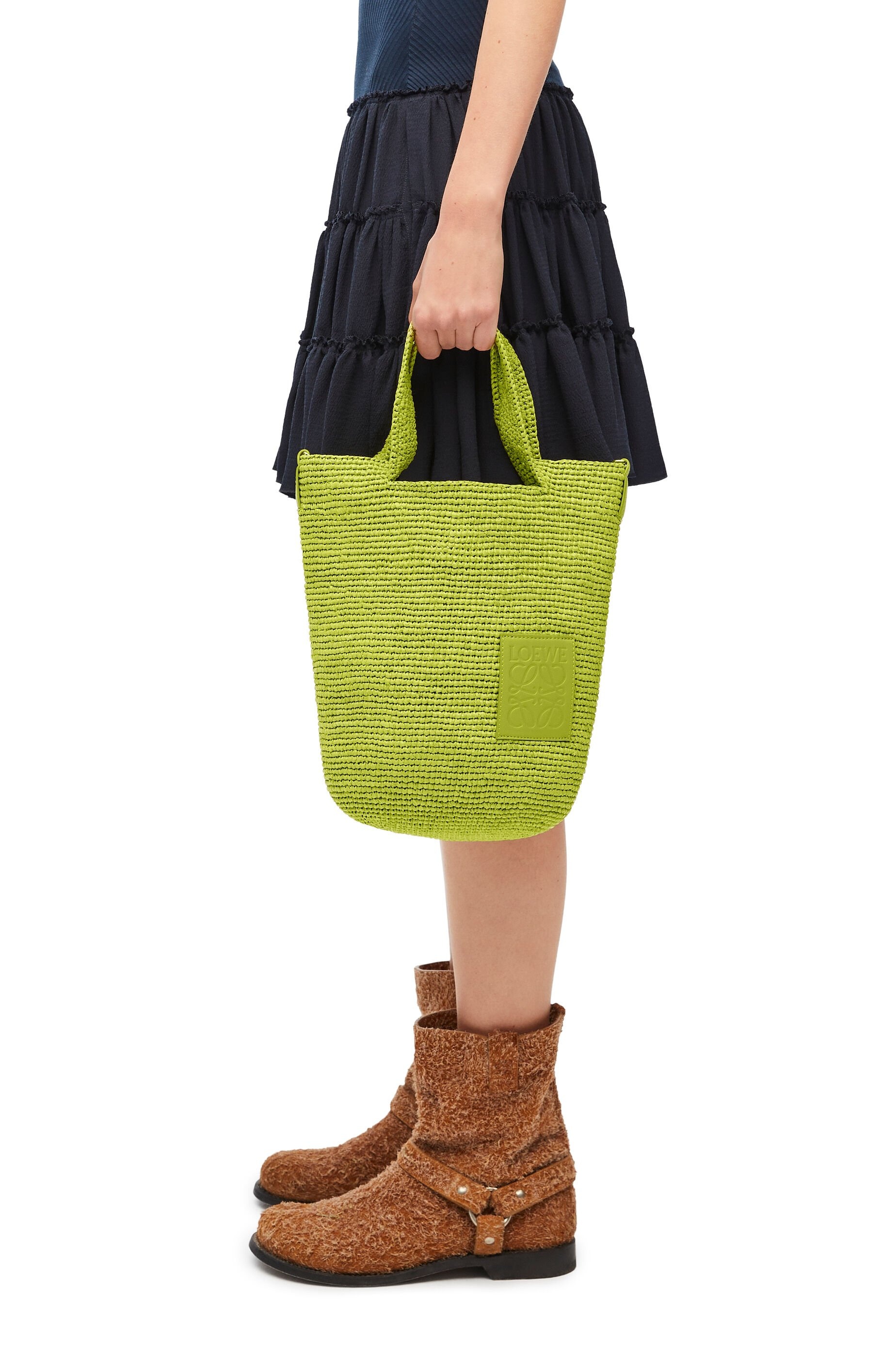 Mini Slit bag in raffia and calfskin - 3